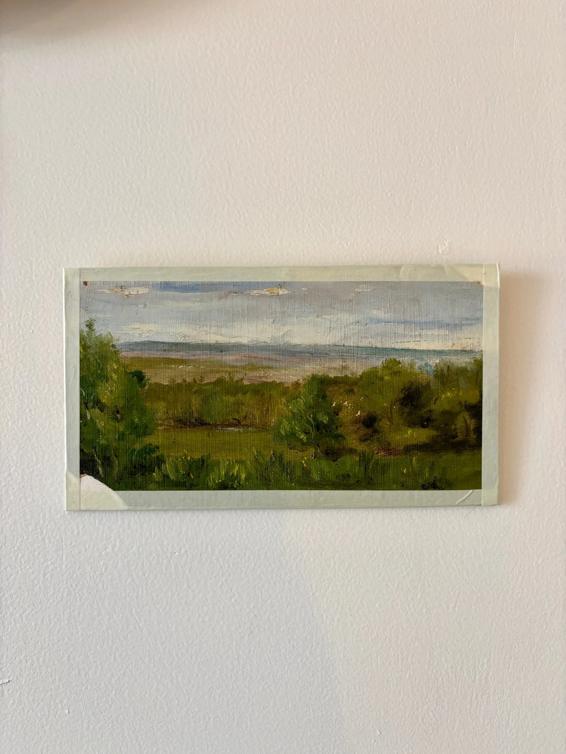 Peinture à l'huile sur toile "Forêt et mer" n°15