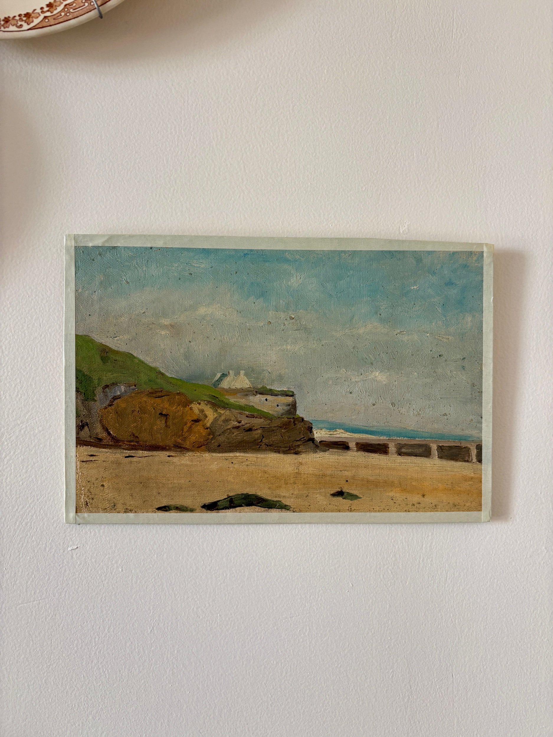 peinture-huile-toile-plage-falaise-mer-art-decoration-vintage-axs-design-paris-france