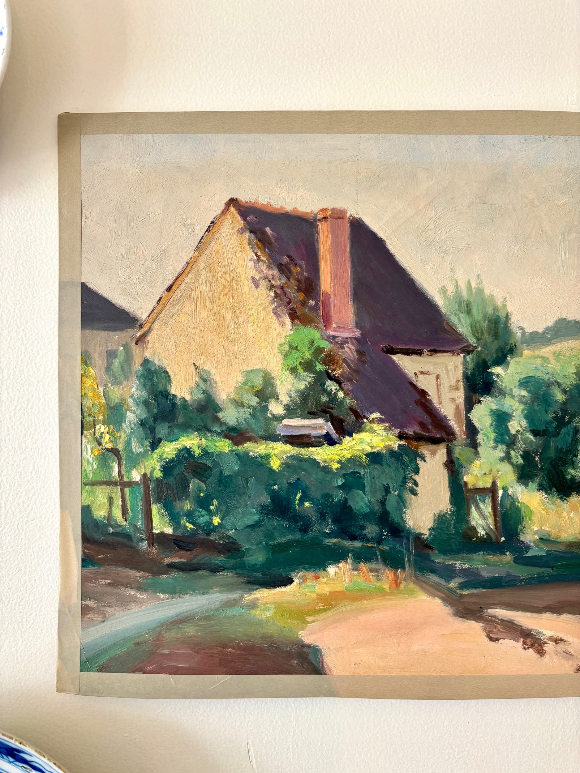peinture-huile-toile-verdure-maison-art-decoration-vintage-axs-design-paris-france