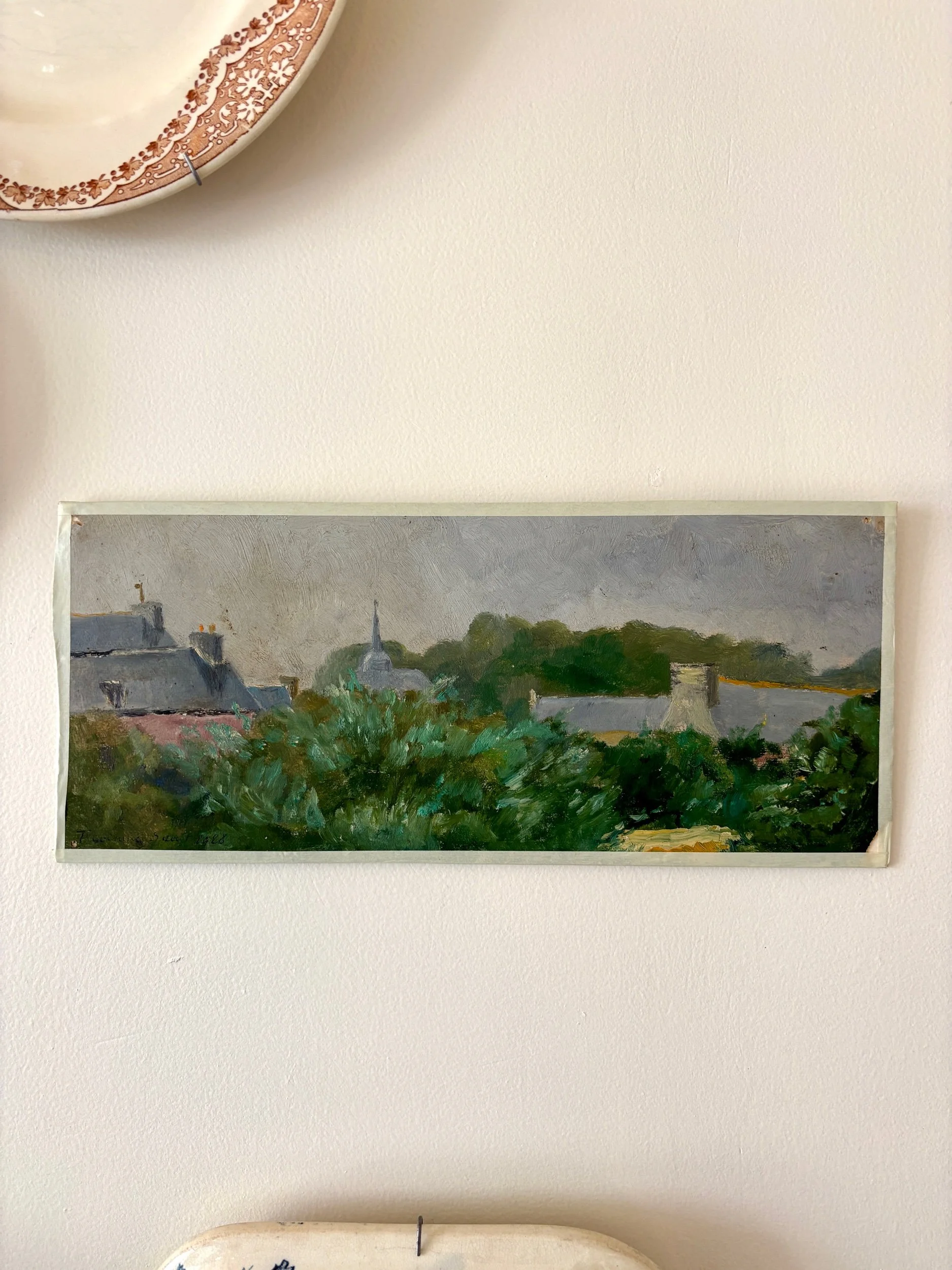 peinture-huile-toile-village-foret-2-art-decoration-vintage-axs-design-paris-france