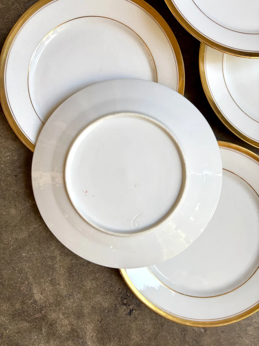 Assiette À Dessert Blanche Avec Bordure Dorée| Vaisselle