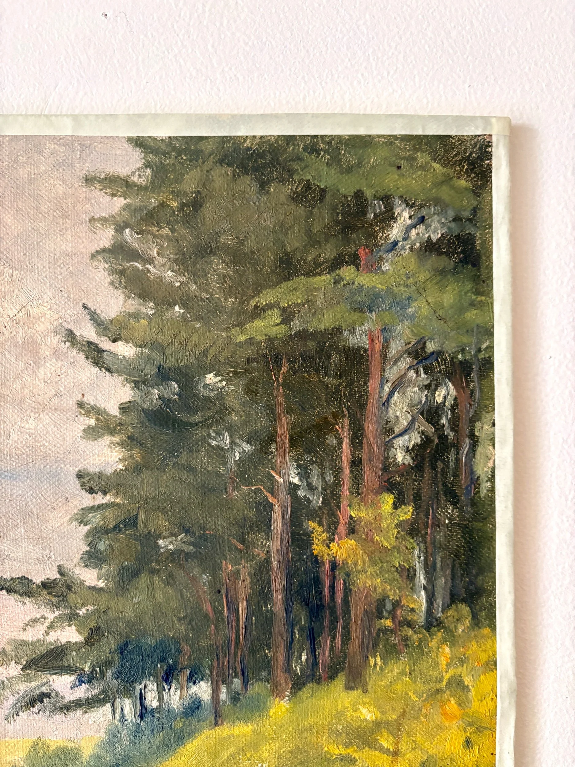 peinture-huile-toile-foret-personnage-art-decoration-vintage-axs-design-paris-france