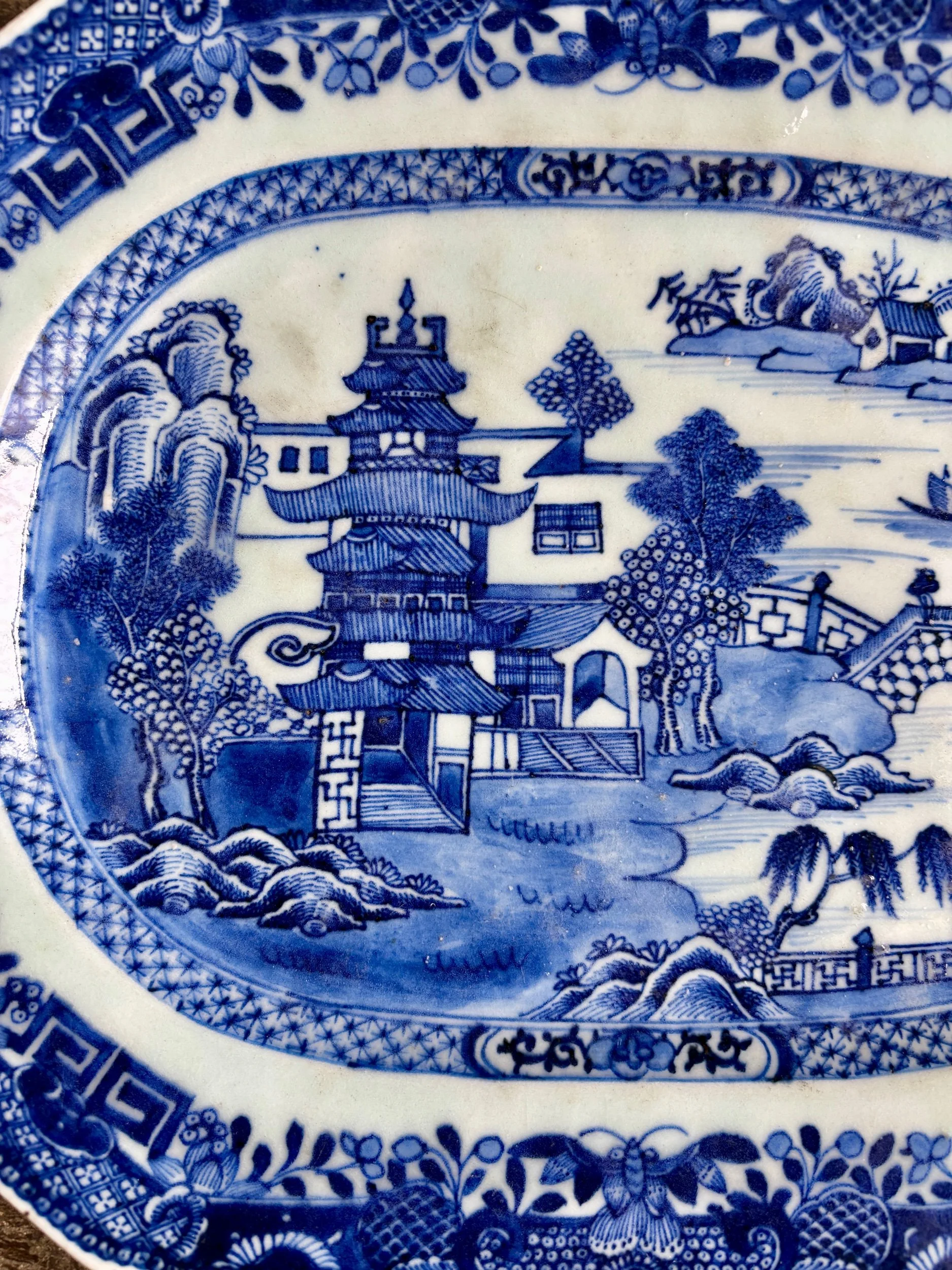 plat-octogonal-porcelaine-chine-bleu-vaisselle-vintage-antique-axs-design-paris-france