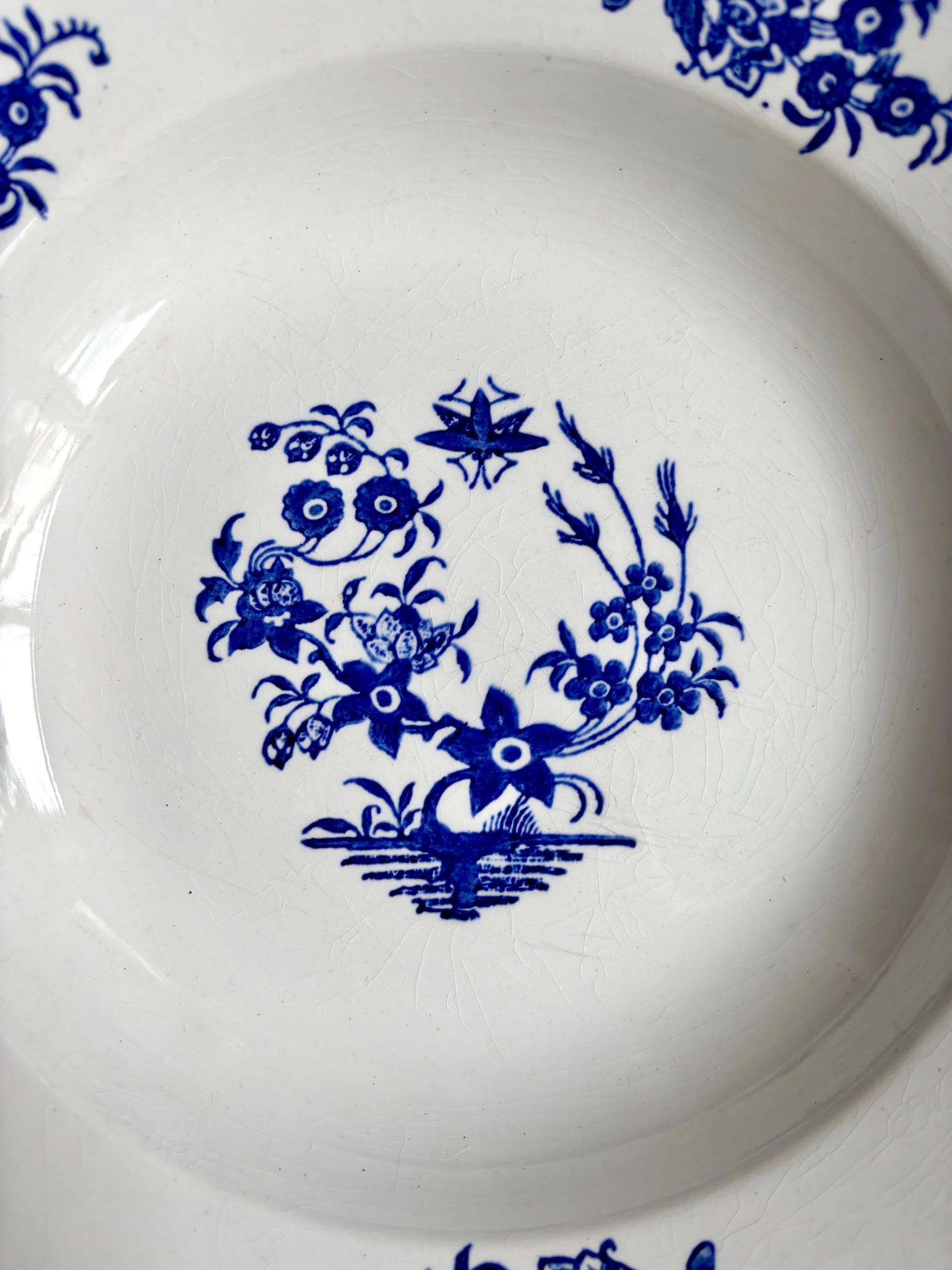 Plat-rond-creux-saint-amand-faience-blanc-bleu-vaisselle-vintage-axs-design-paris-france
