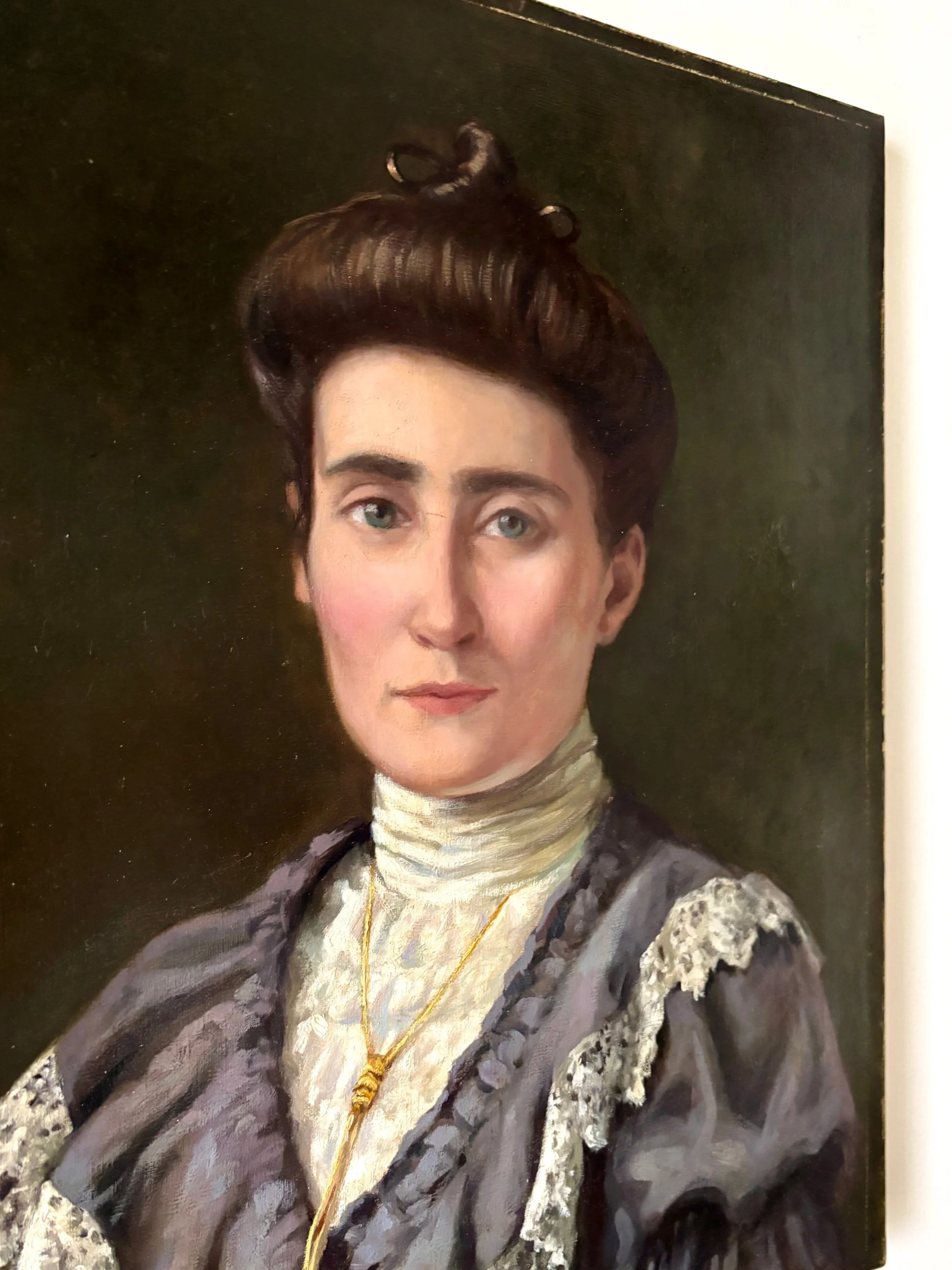 portrait-femme-peinture-huile-toile-p-pargnier-art-decoration-vintage-axs-design-paris-france