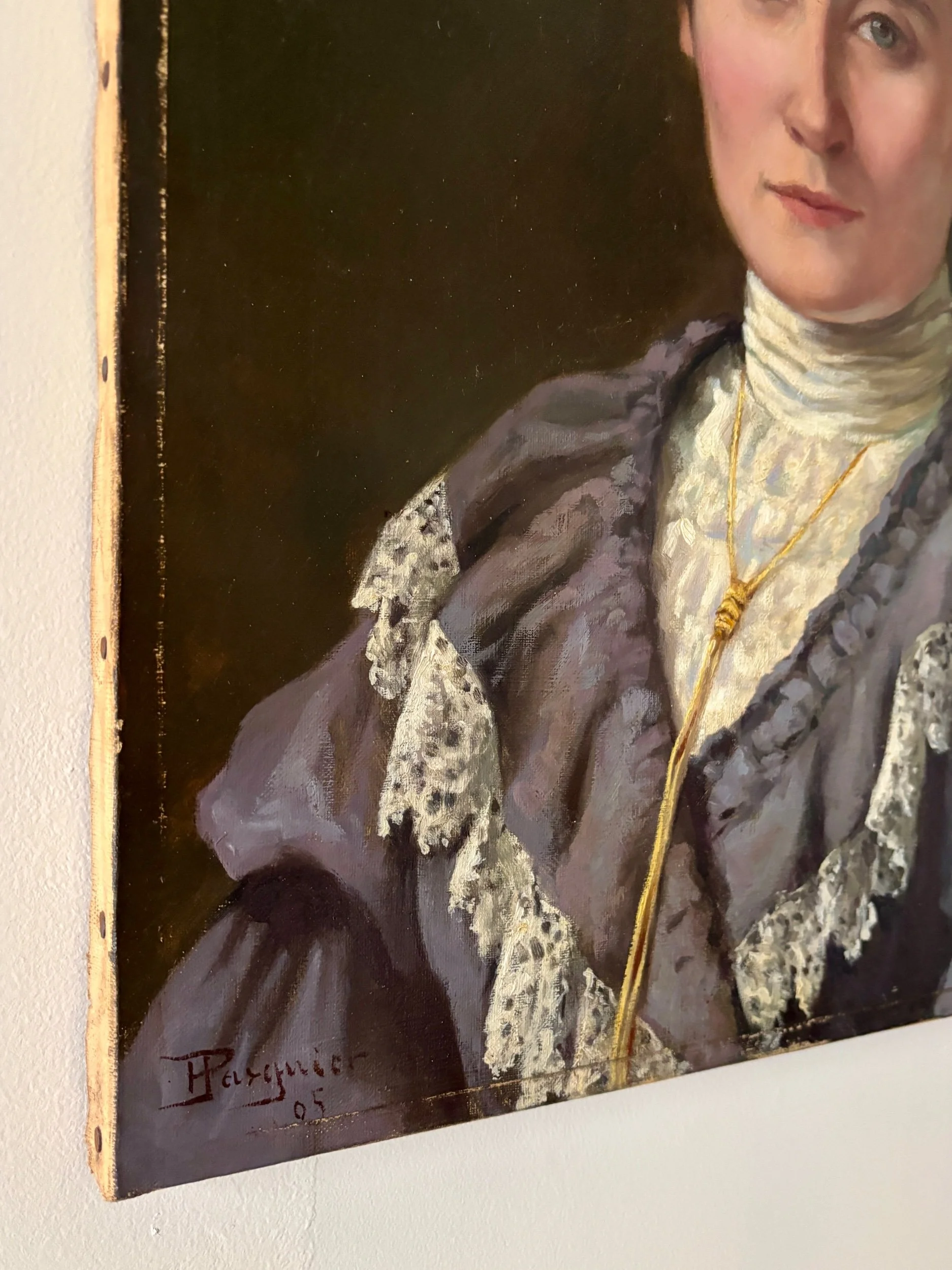 portrait-femme-peinture-huile-toile-p-pargnier-art-decoration-vintage-axs-design-paris-france