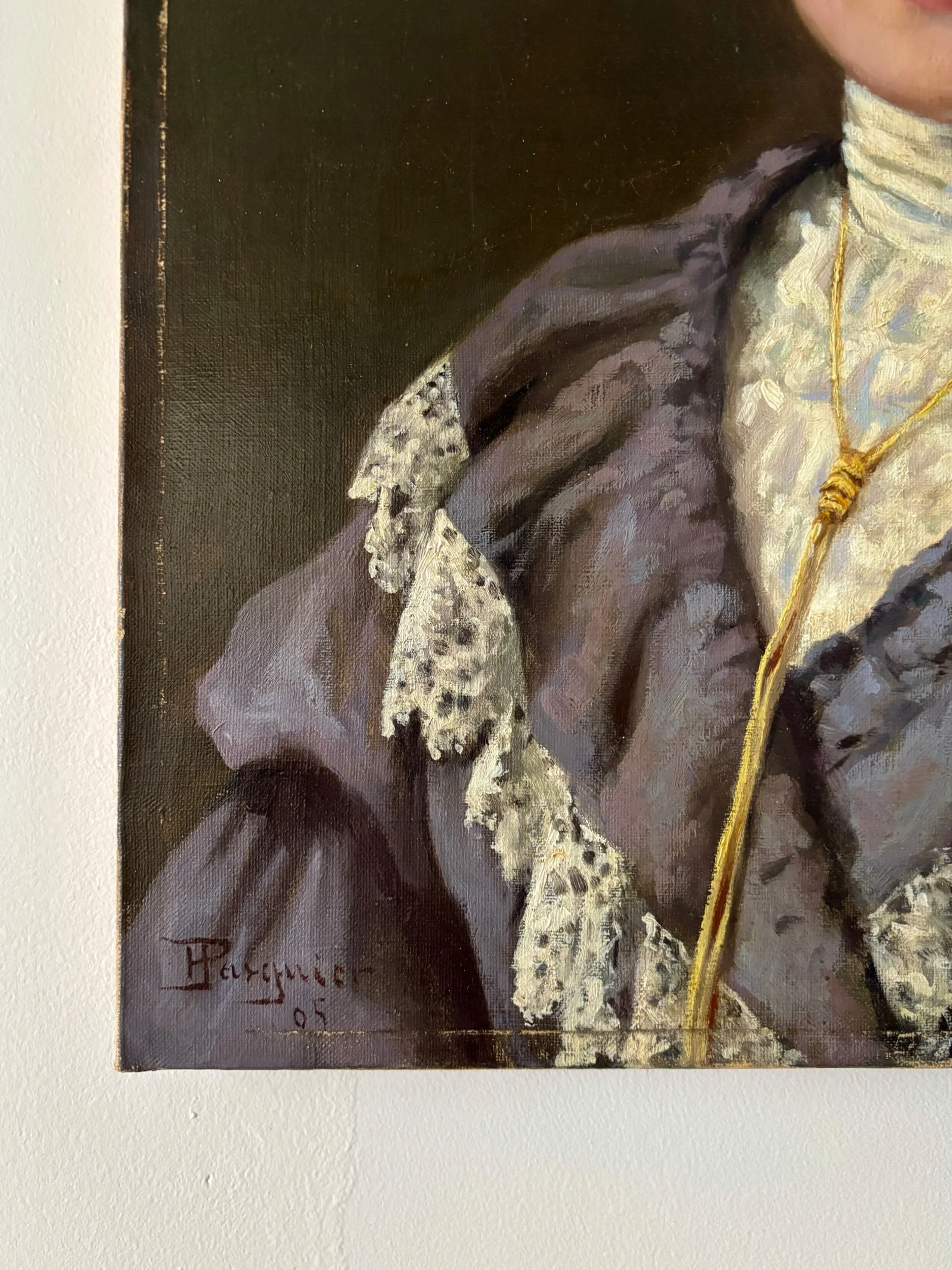 portrait-femme-peinture-huile-toile-p-pargnier-art-decoration-vintage-axs-design-paris-france