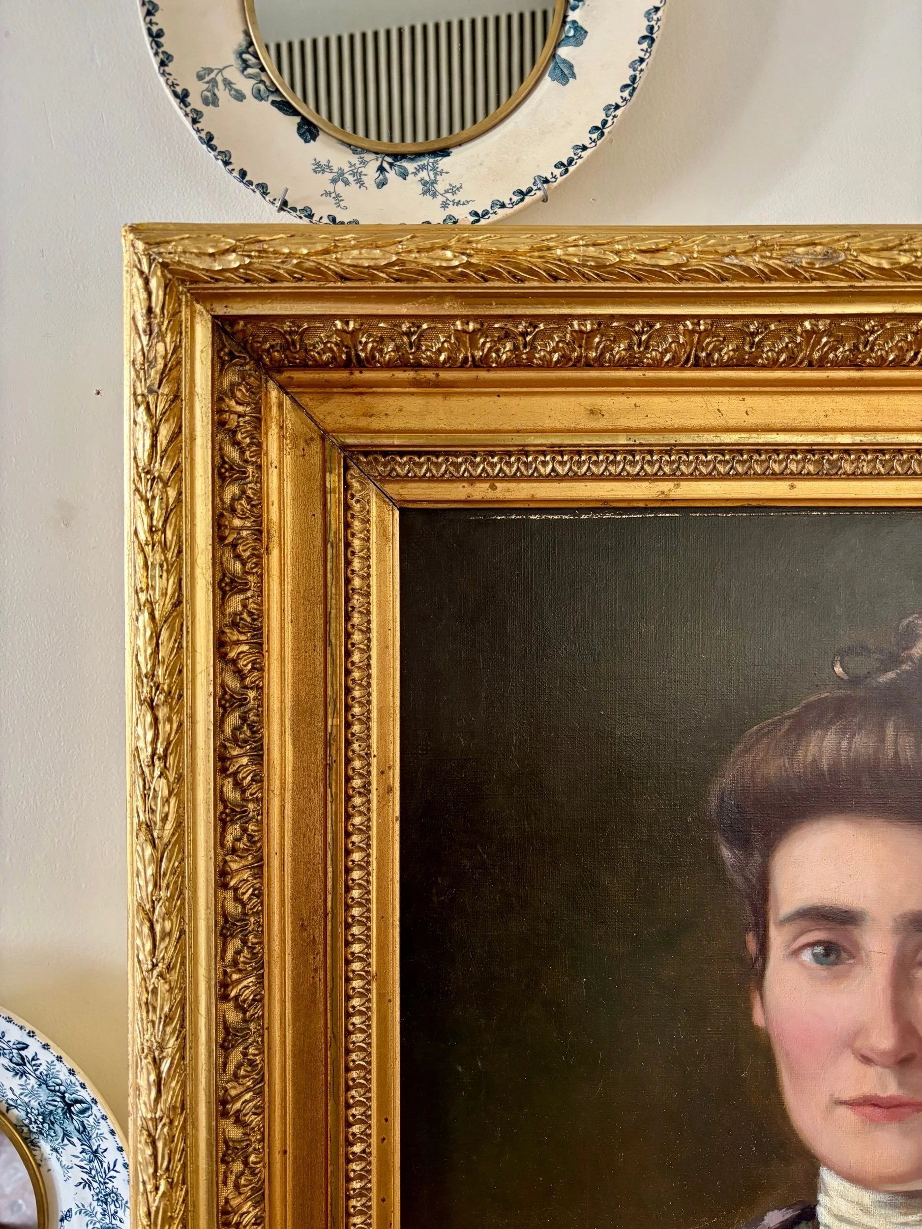 portrait-femme-peinture-huile-toile-p-pargnier-art-decoration-vintage-axs-design-paris-france