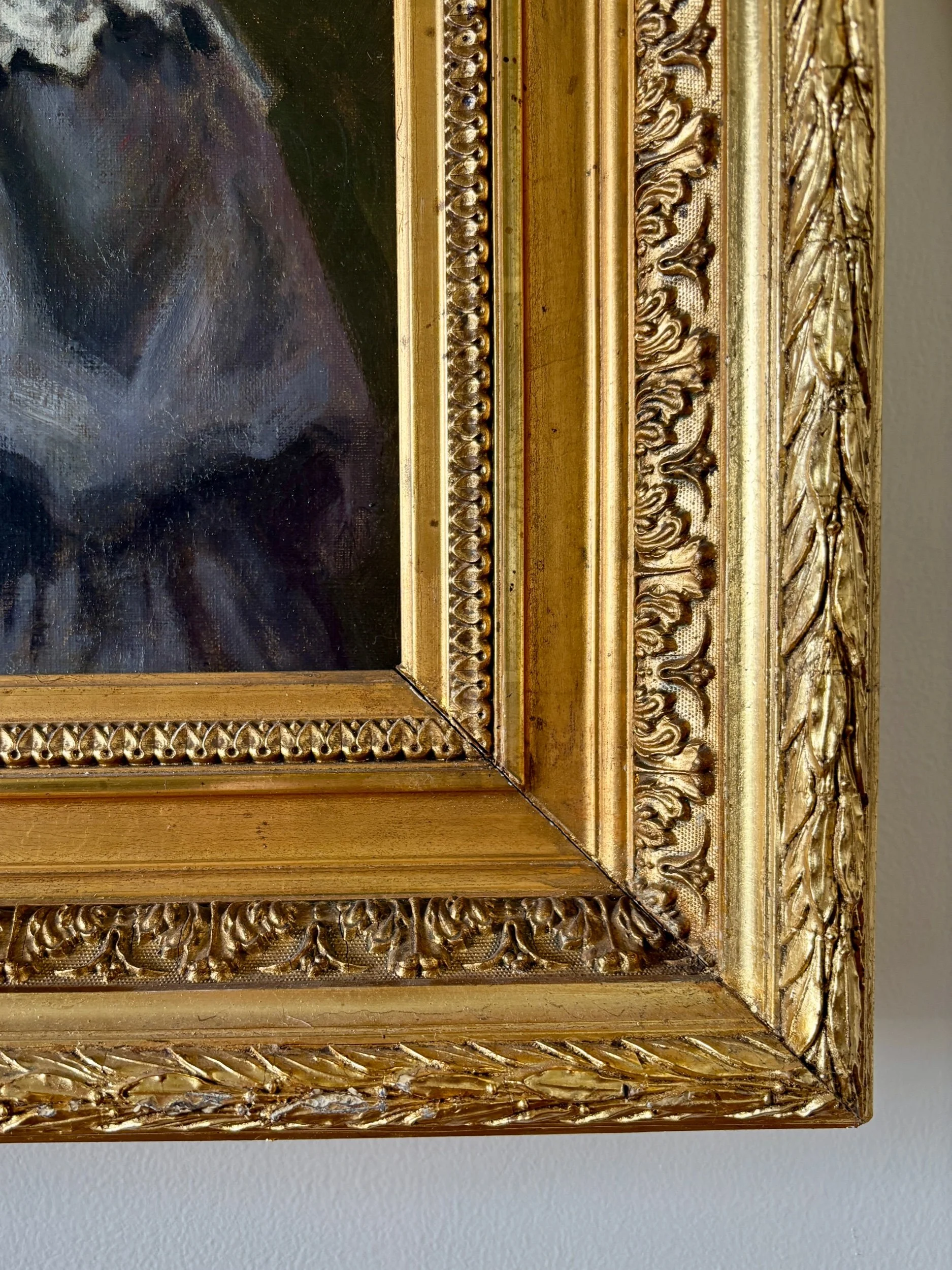 portrait-femme-peinture-huile-toile-p-pargnier-art-decoration-vintage-axs-design-paris-france