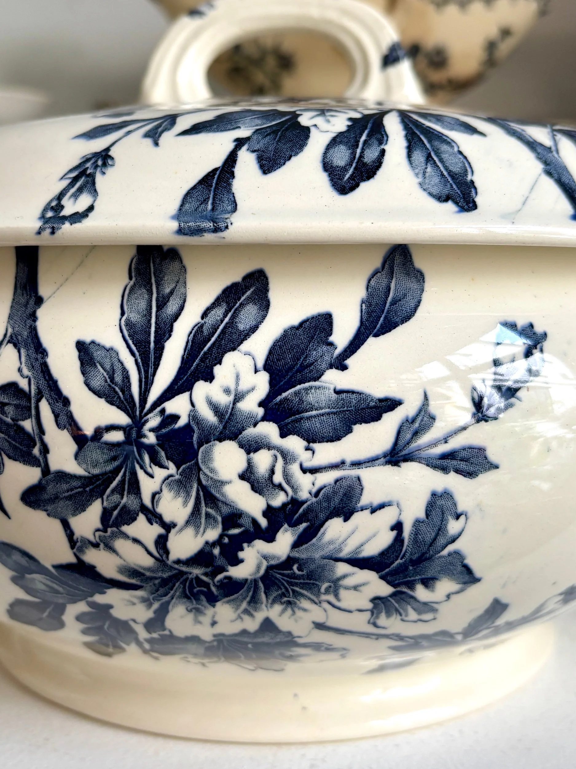 soupiere-terre-de-fer-azalea-blanc-bleu-luneville-vaisselle-vintage-axs-design-paris-france