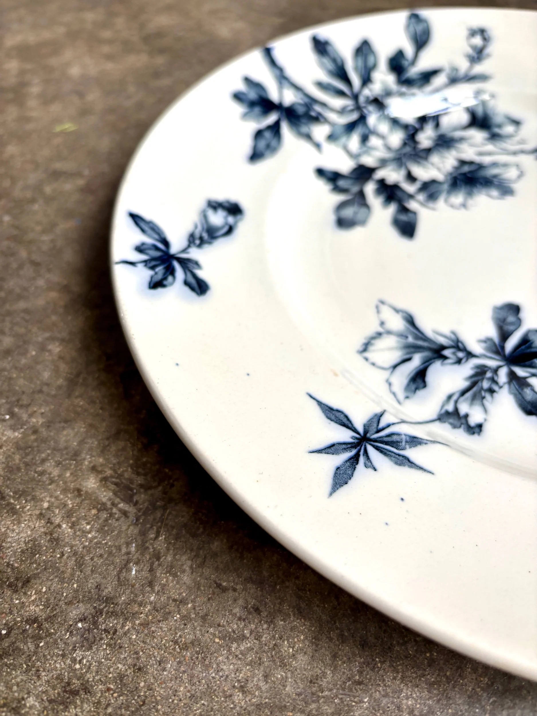 petit-plat-rond-terre-de-fer-azalea-blanc-bleu-luneville-vaisselle-vintage-axs-design-paris-france