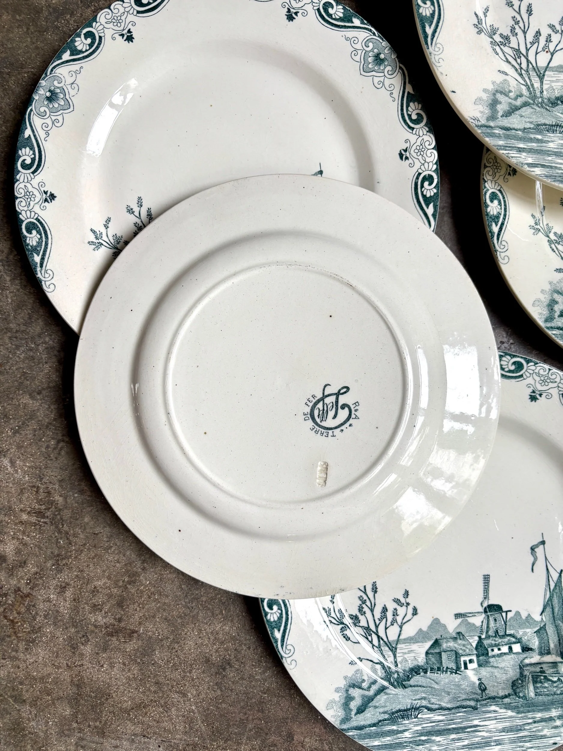 6-assiettes-plates-2-salins-delft-terre-de-fer-blanc-bleu-vaisselle-vintage-axs-design-paris-france
