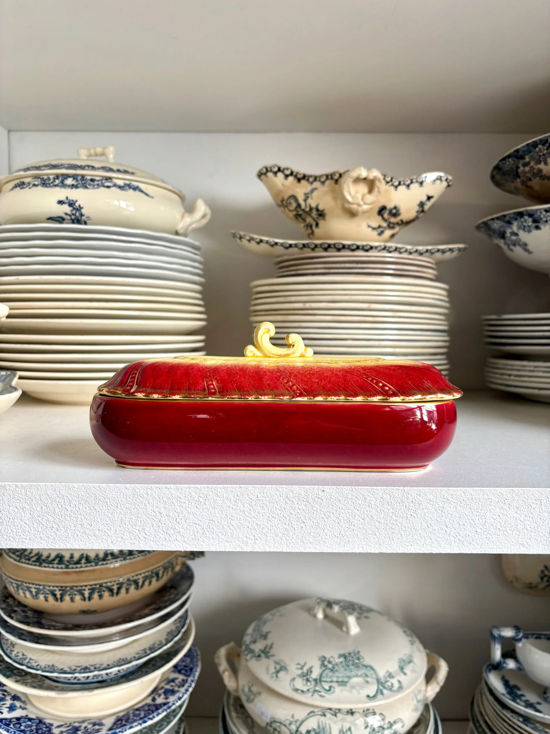 Boîte à peigne Vermont Frères en faïence