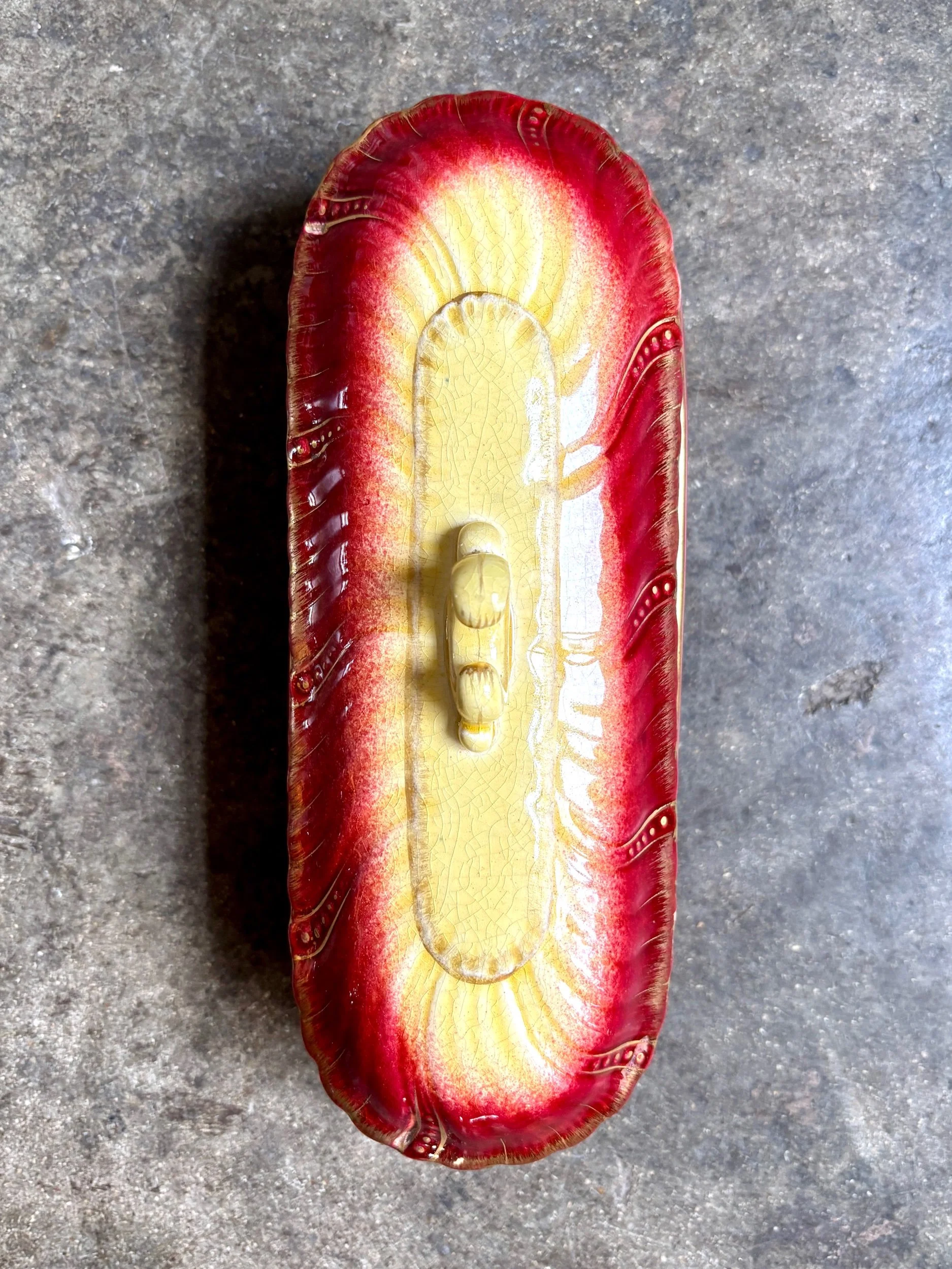 boite-peigne-vide-poche-vermont-freres-faience-bordeaux-ocre-dore-bleu-decoration-rangement-vintage-axs-design-paris-france