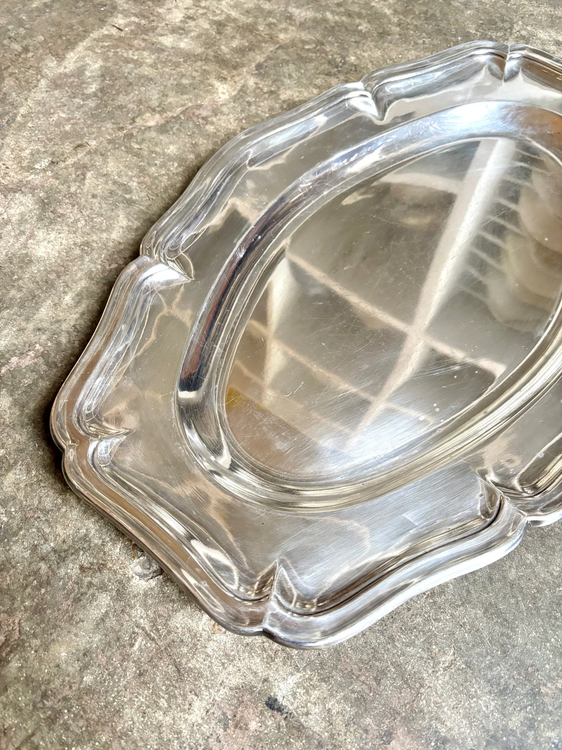 Plat ovale festonné Christofle en métal argenté n°2