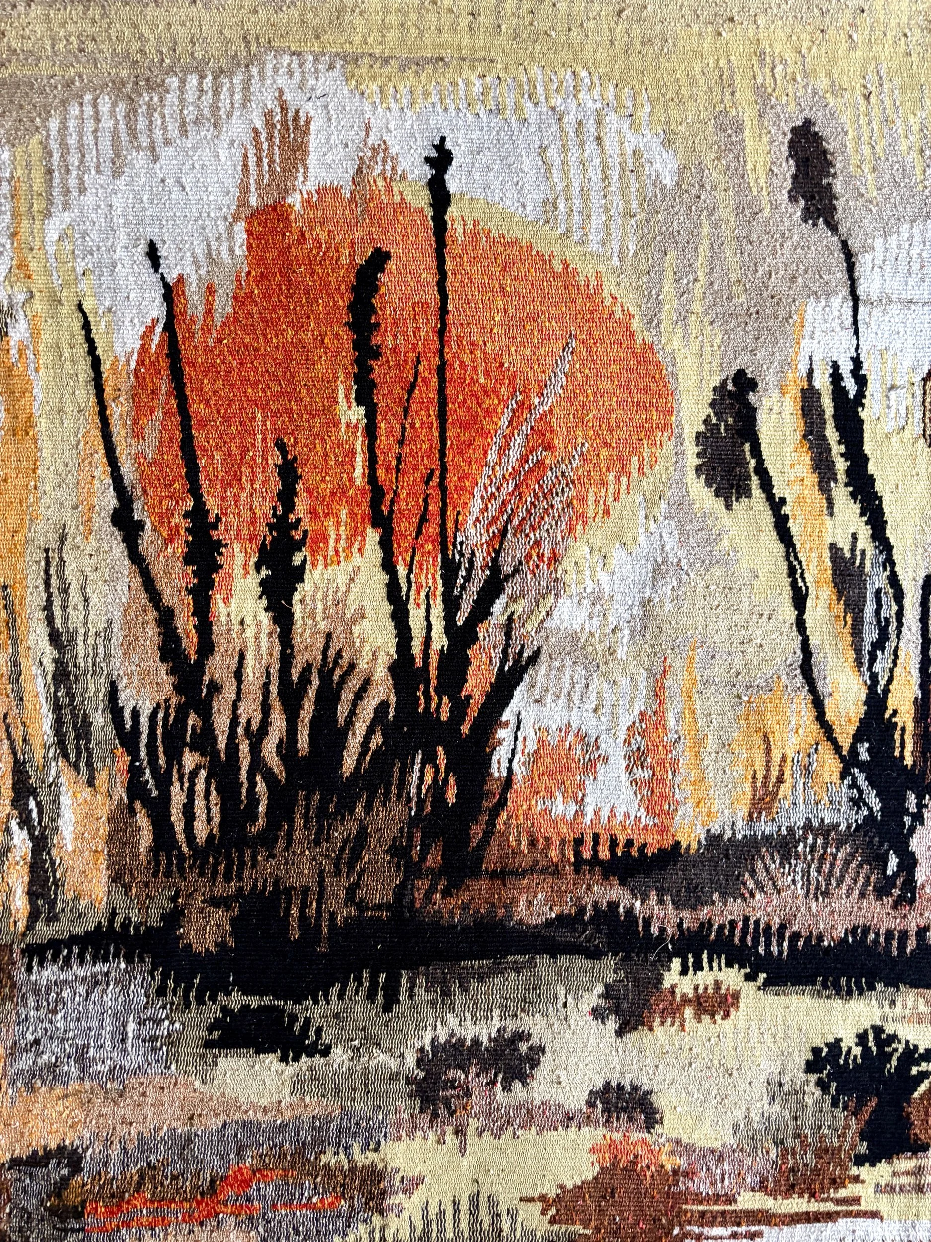 tapisserie-tenture-haiti-gemmanick-robert-four-aubusson-laine-orange-beige-decoration-vintage-axs-design-paris-france