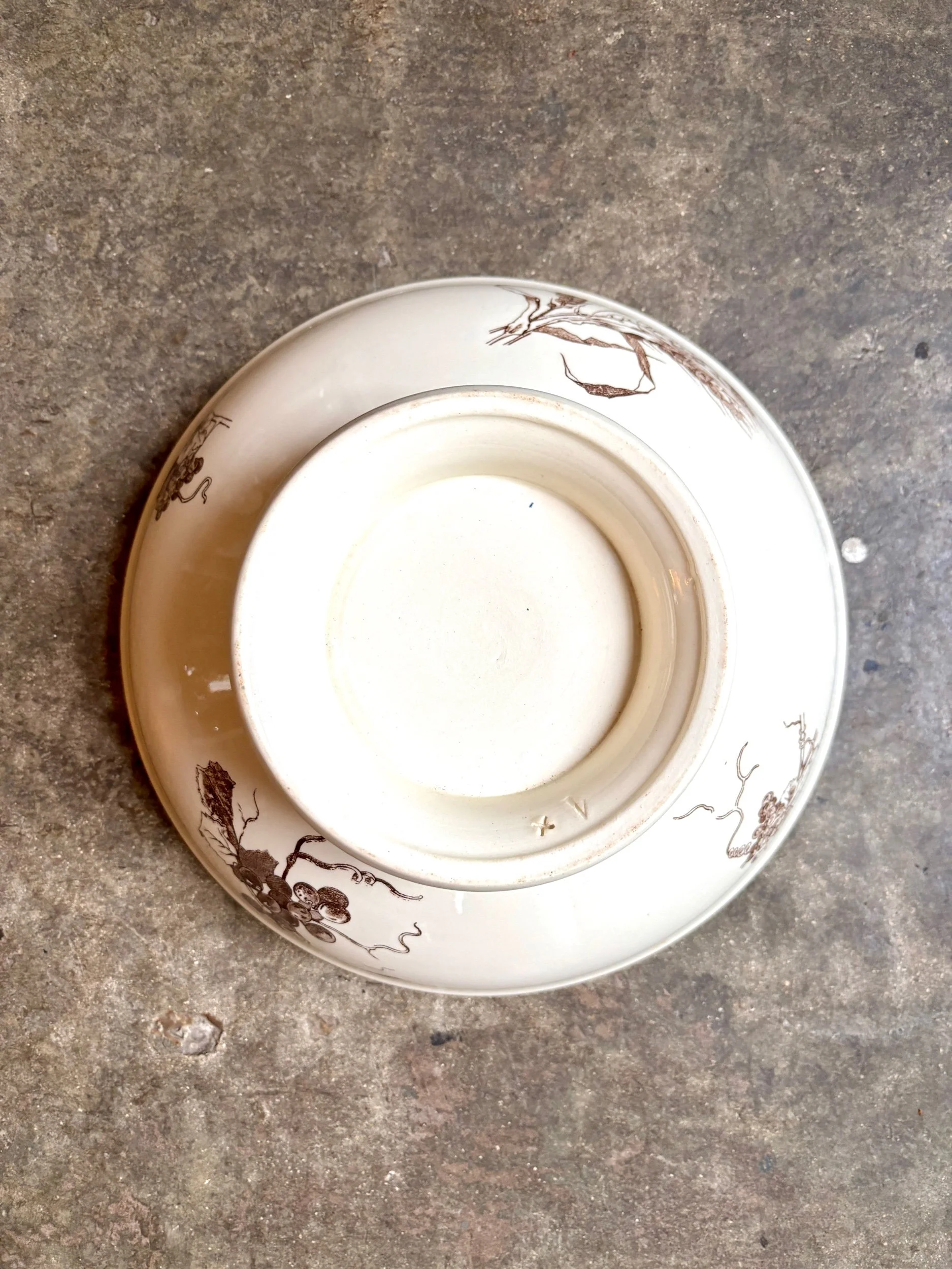 saladier-hb-cie-terre-de-fer-marron-vaisselle-vintage-axs-design-paris-france