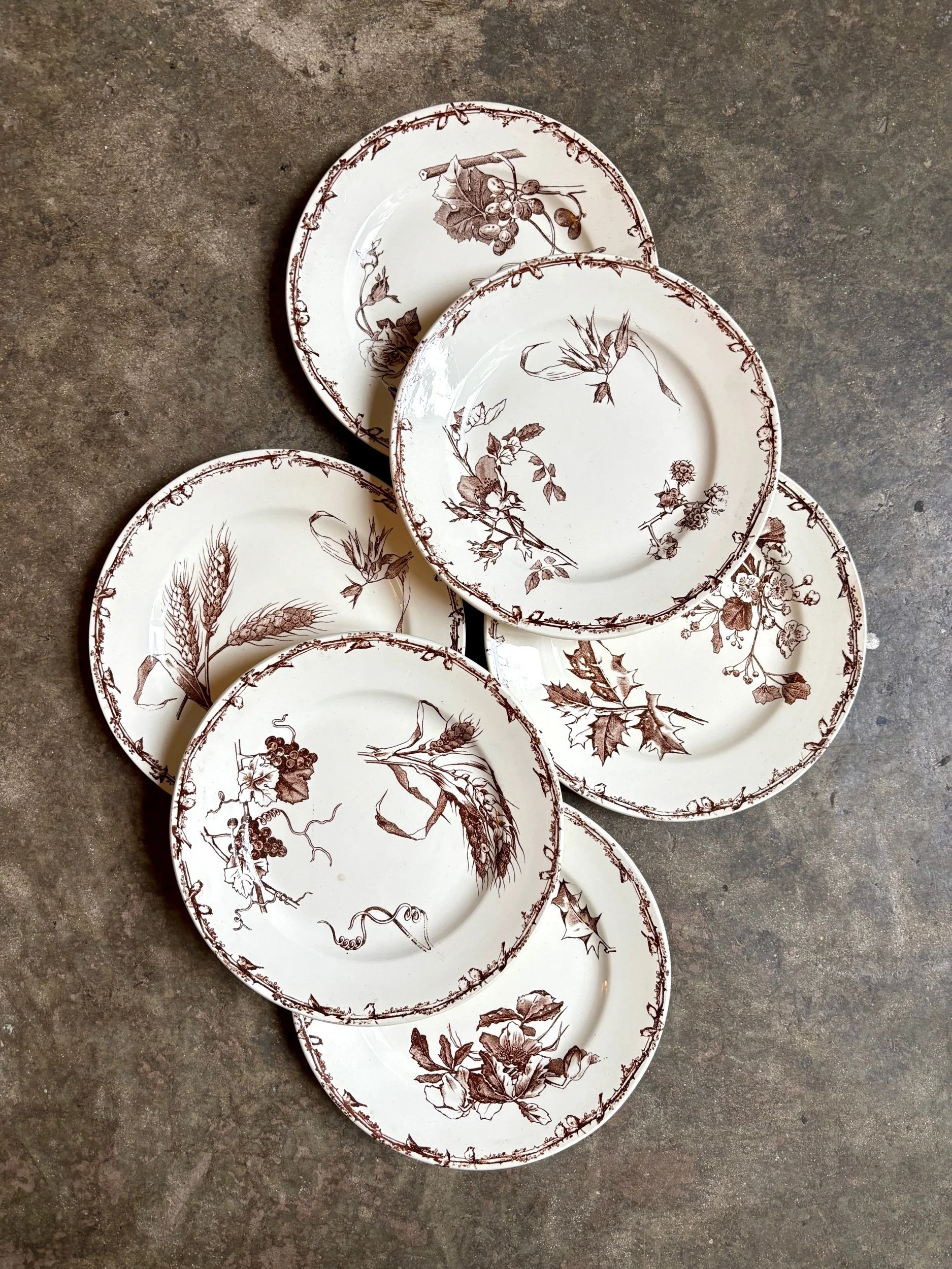 6-assiettes-dessert-hb-cie-terre-de-fer-marron-vaisselle-vintage-axs-design-paris-france