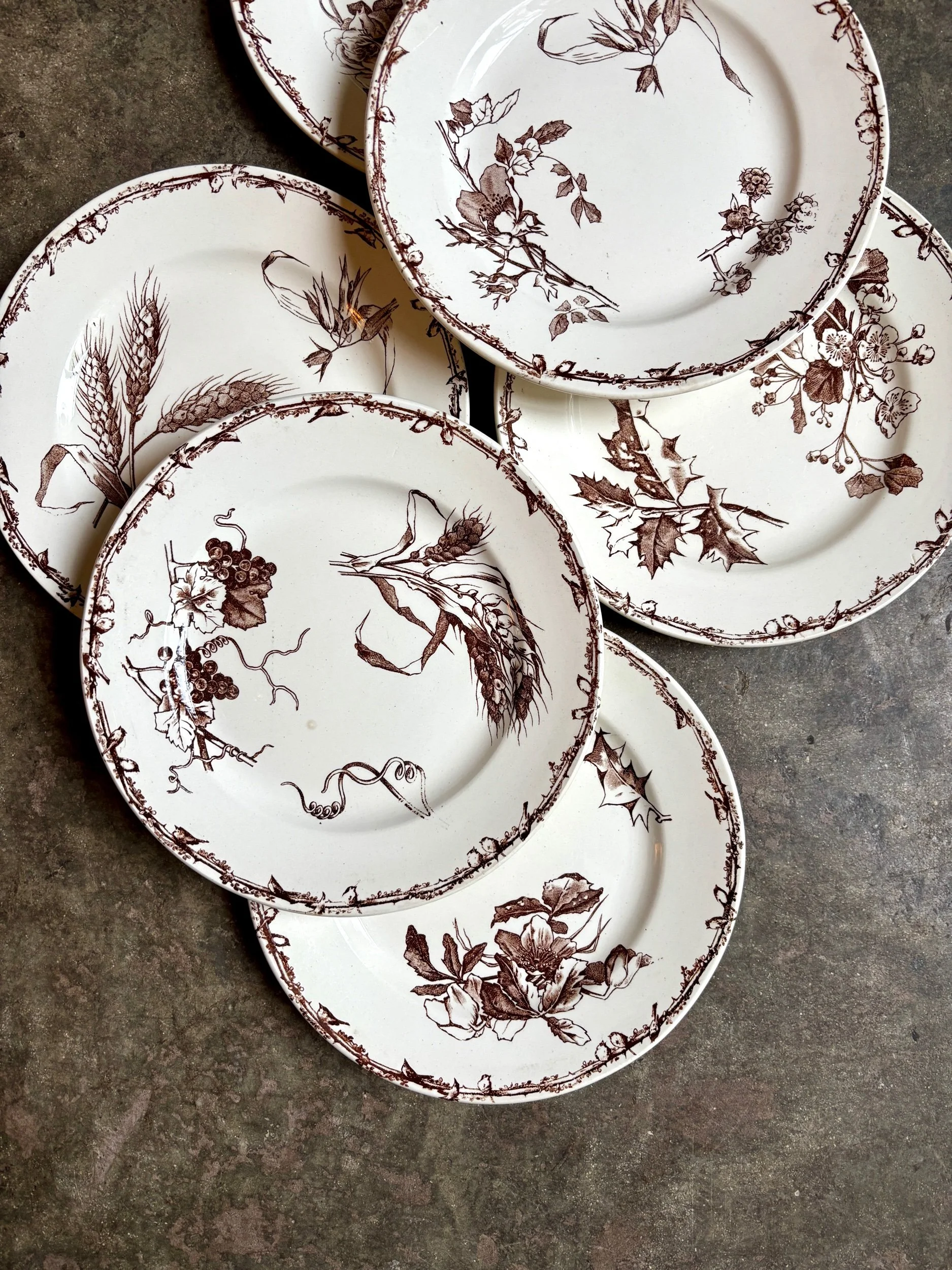 6-assiettes-dessert-hb-cie-terre-de-fer-marron-vaisselle-vintage-axs-design-paris-france