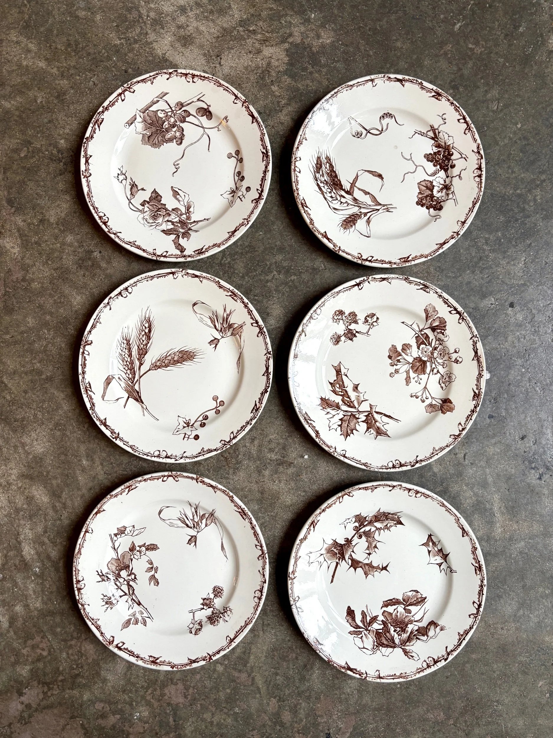 6-assiettes-dessert-hb-cie-terre-de-fer-marron-vaisselle-vintage-axs-design-paris-france