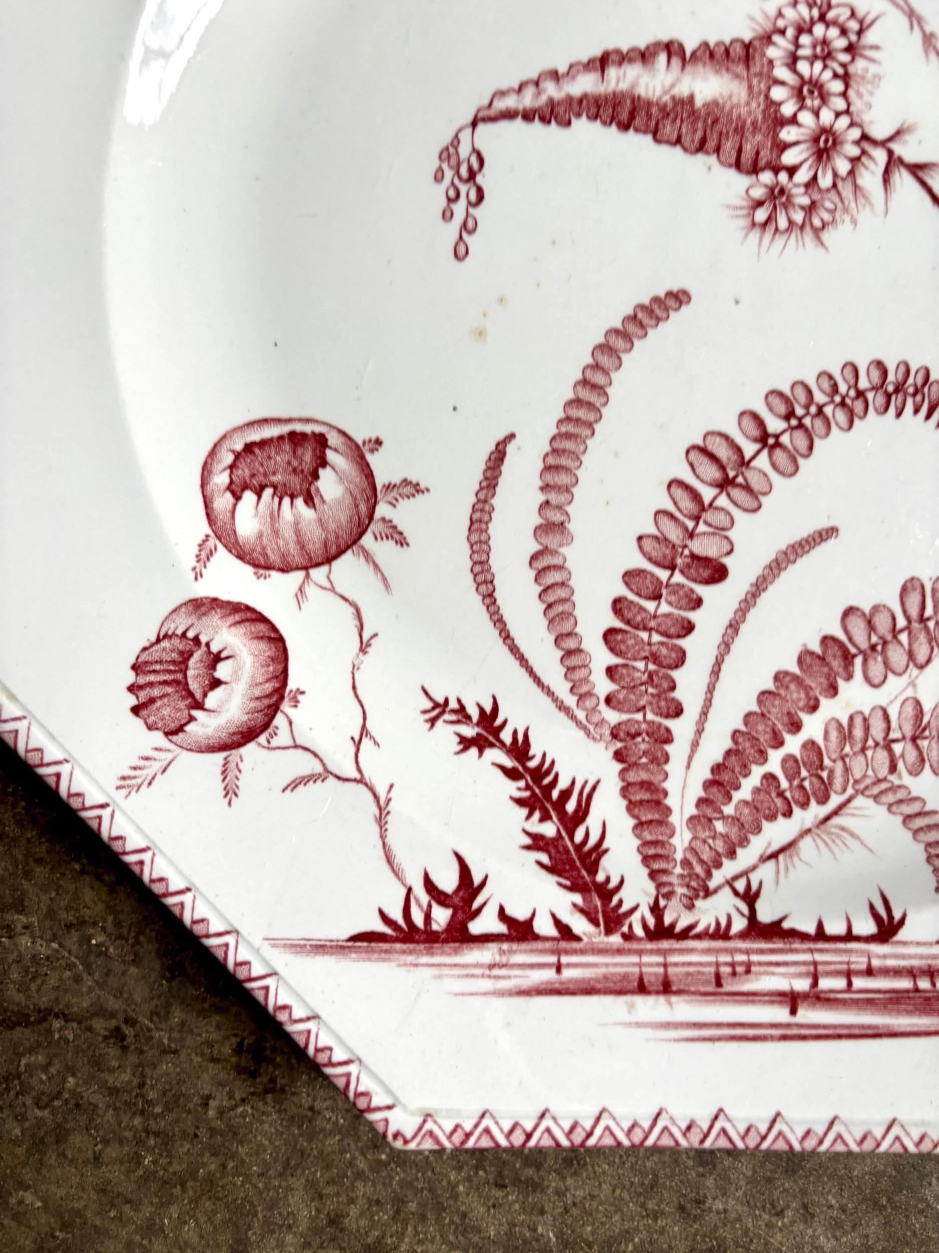 moyen-plat-clairefontaine-indiana-terre-de-fer-rose-vaisselle-vintage-axs-design-paris-france