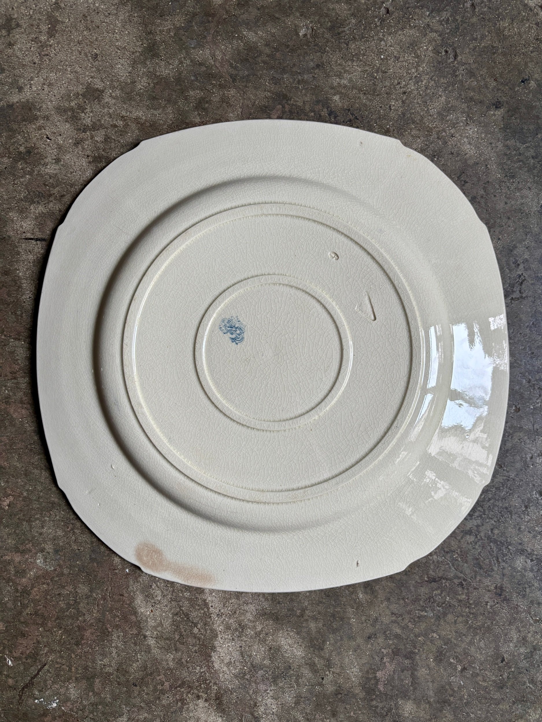 moyen-plat-carre-gien-oiseaux-bleu-terre-fer-vaiselle-vintage-axs-design-paris-france