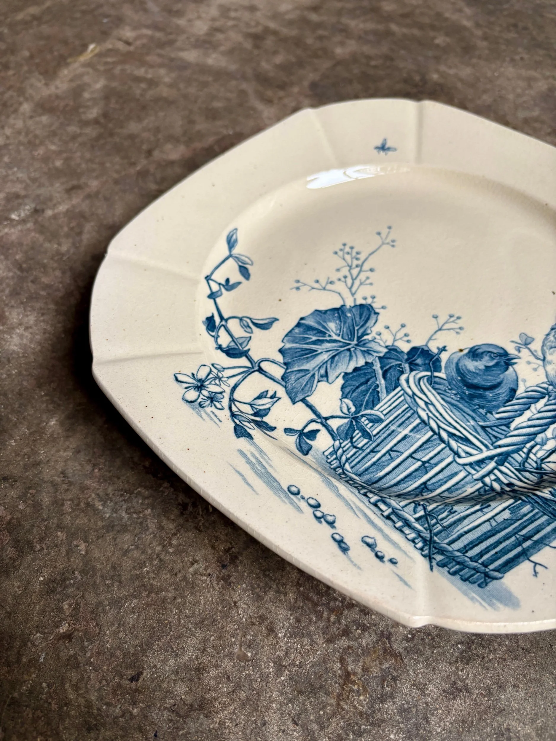 assiette-gateau-gien-oiseaux-terre-fer-bleuvaisselle-vintage-axs-design-paris-france-3