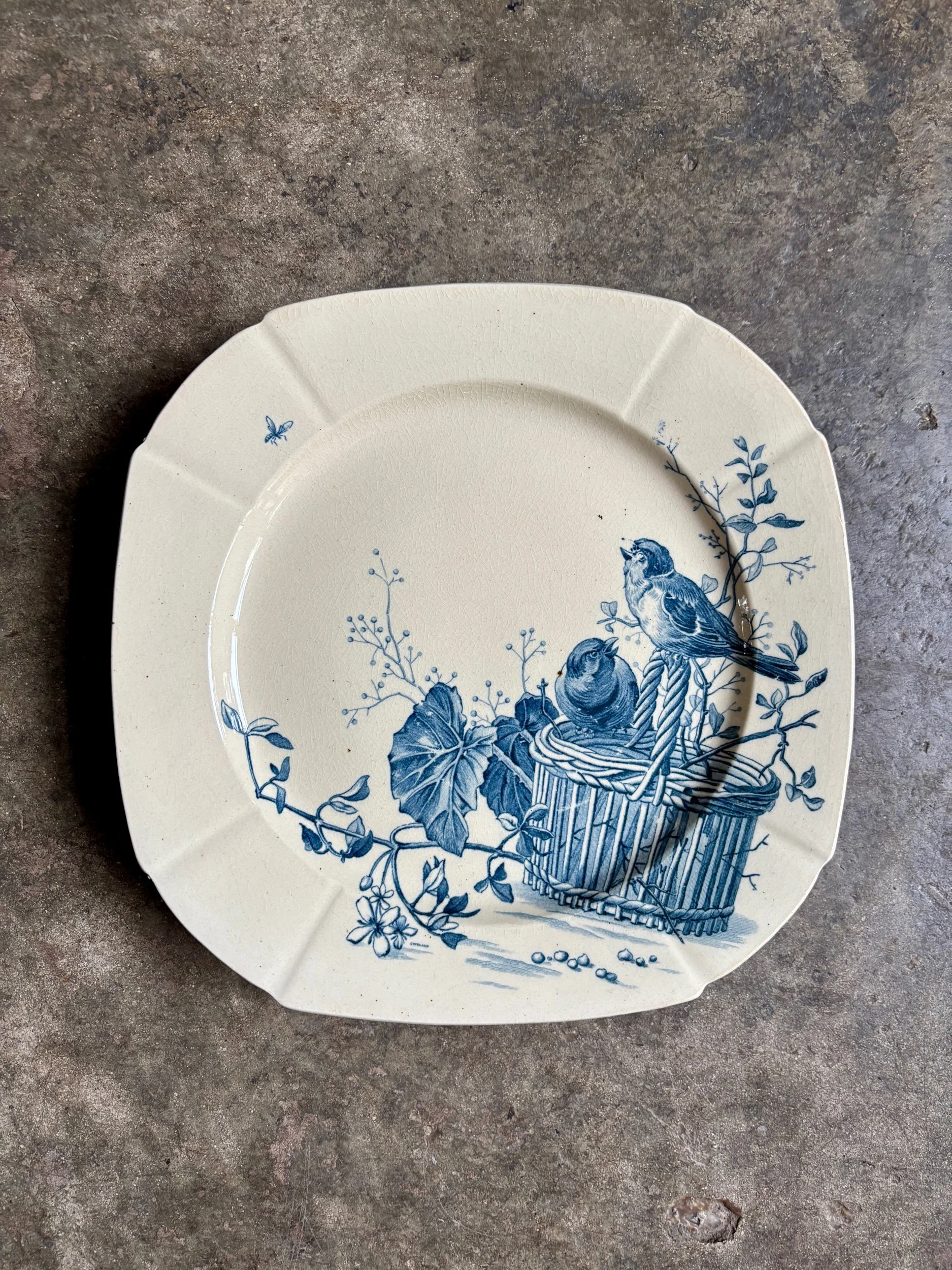 assiette-gateau-gien-oiseaux-terre-fer-bleuvaisselle-vintage-axs-design-paris-france-3