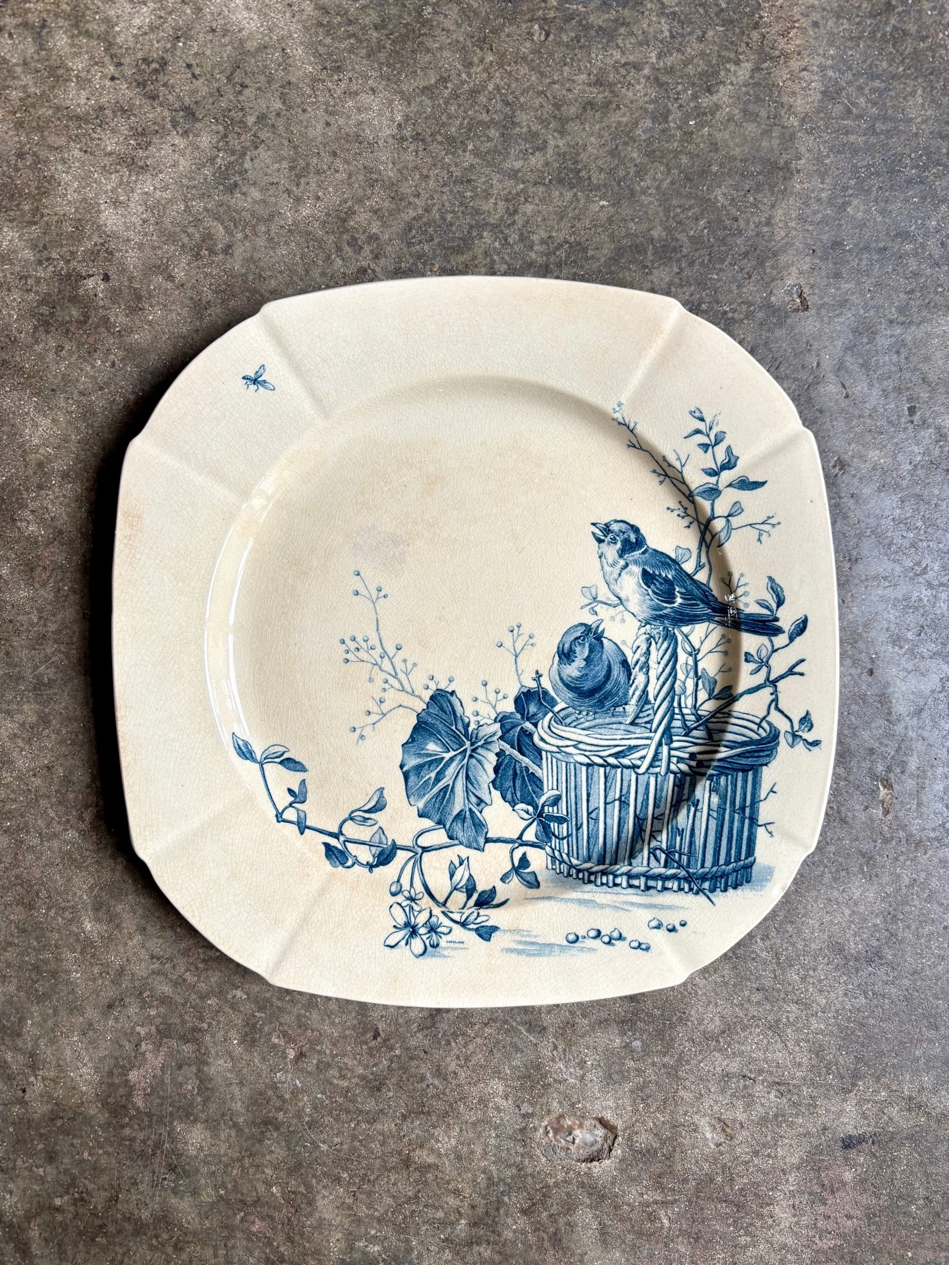assiette-plate-gien-oiseaux-terre-fer-bleu-vaisselle-vintage-axs-design-paris-france-1