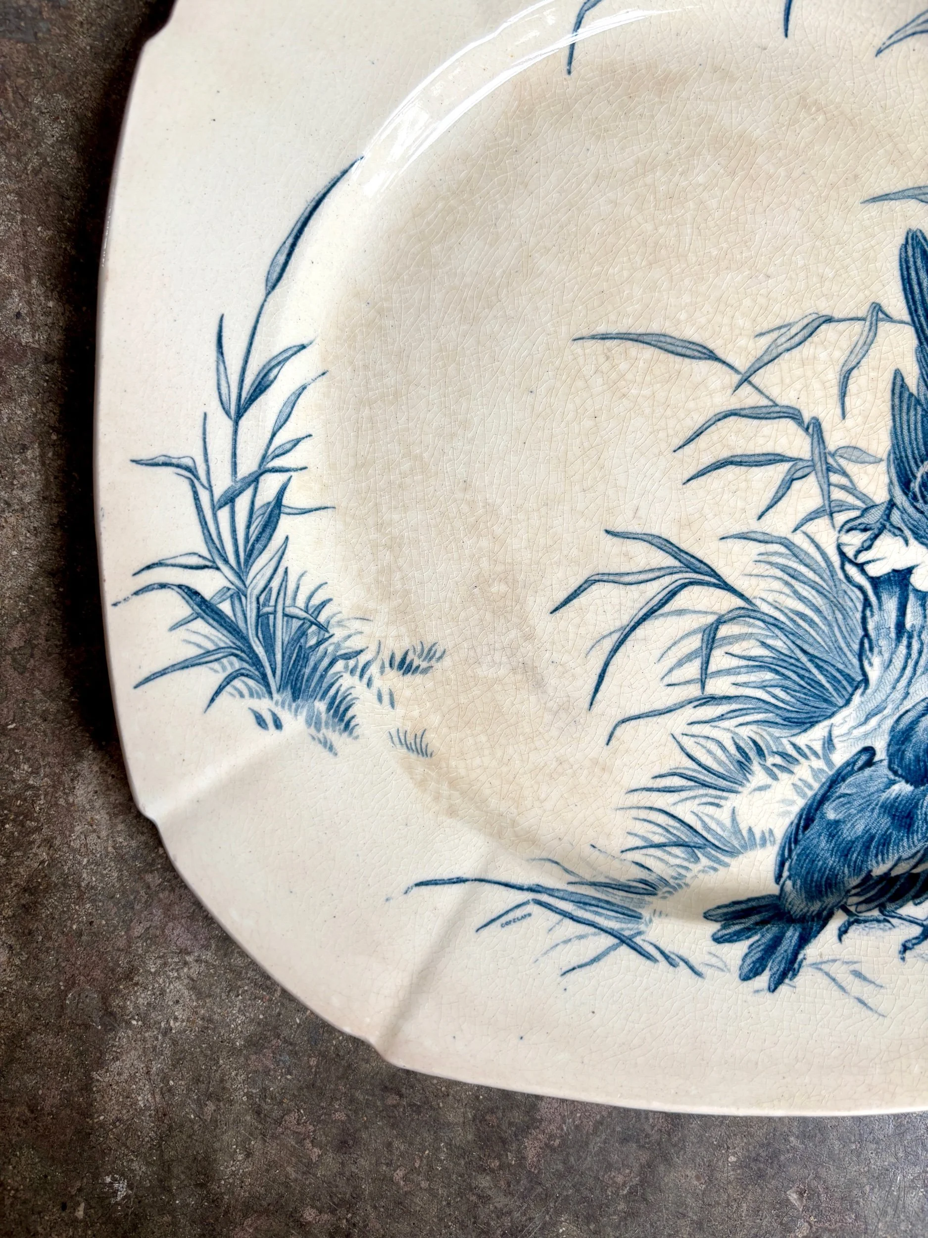 assiette-plate-gien-oiseaux-terre-fer-bleu-vaisselle-vintage-axs-design-paris-france-5