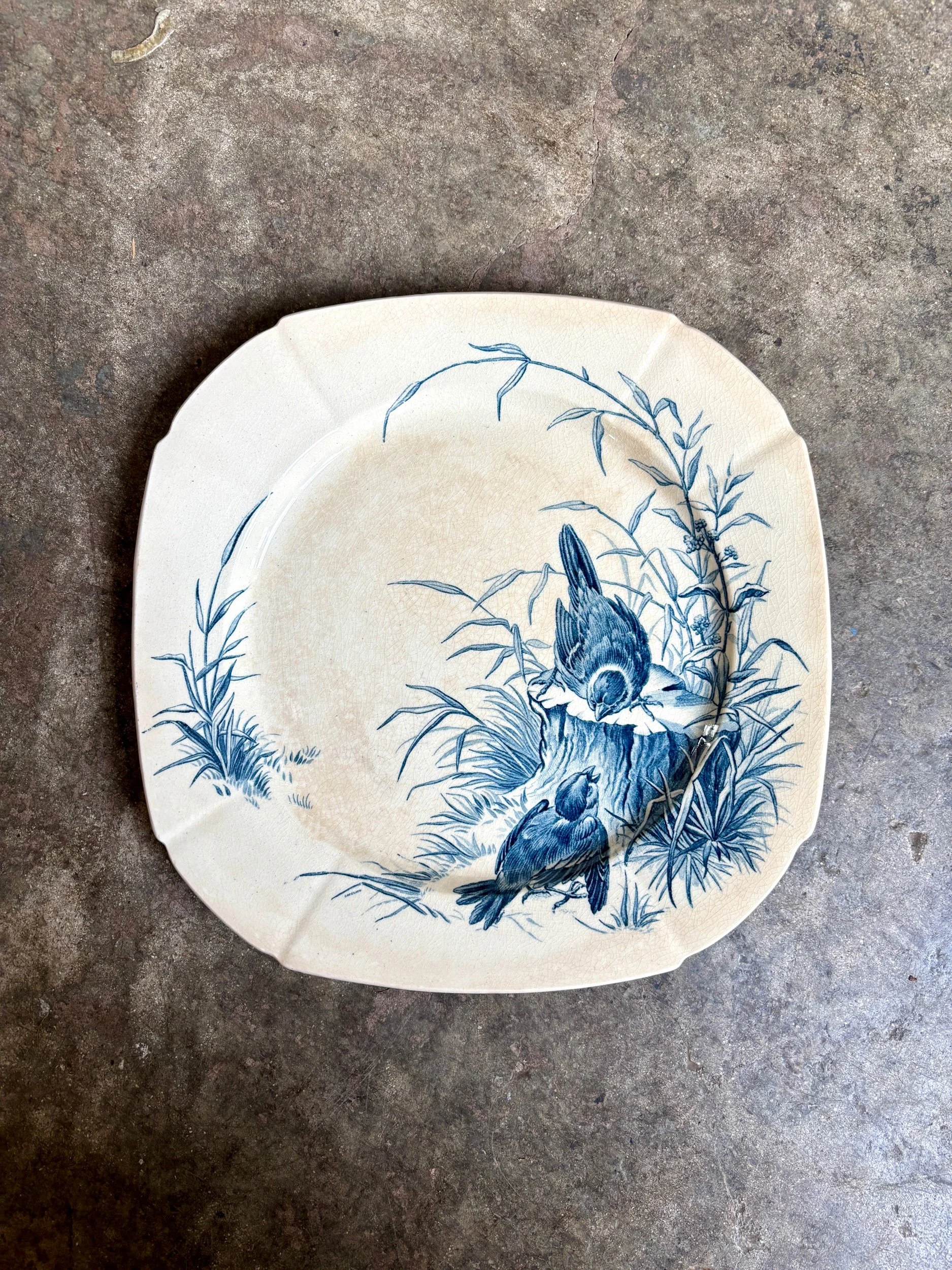 assiette-plate-gien-oiseaux-terre-fer-bleu-vaisselle-vintage-axs-design-paris-france-5