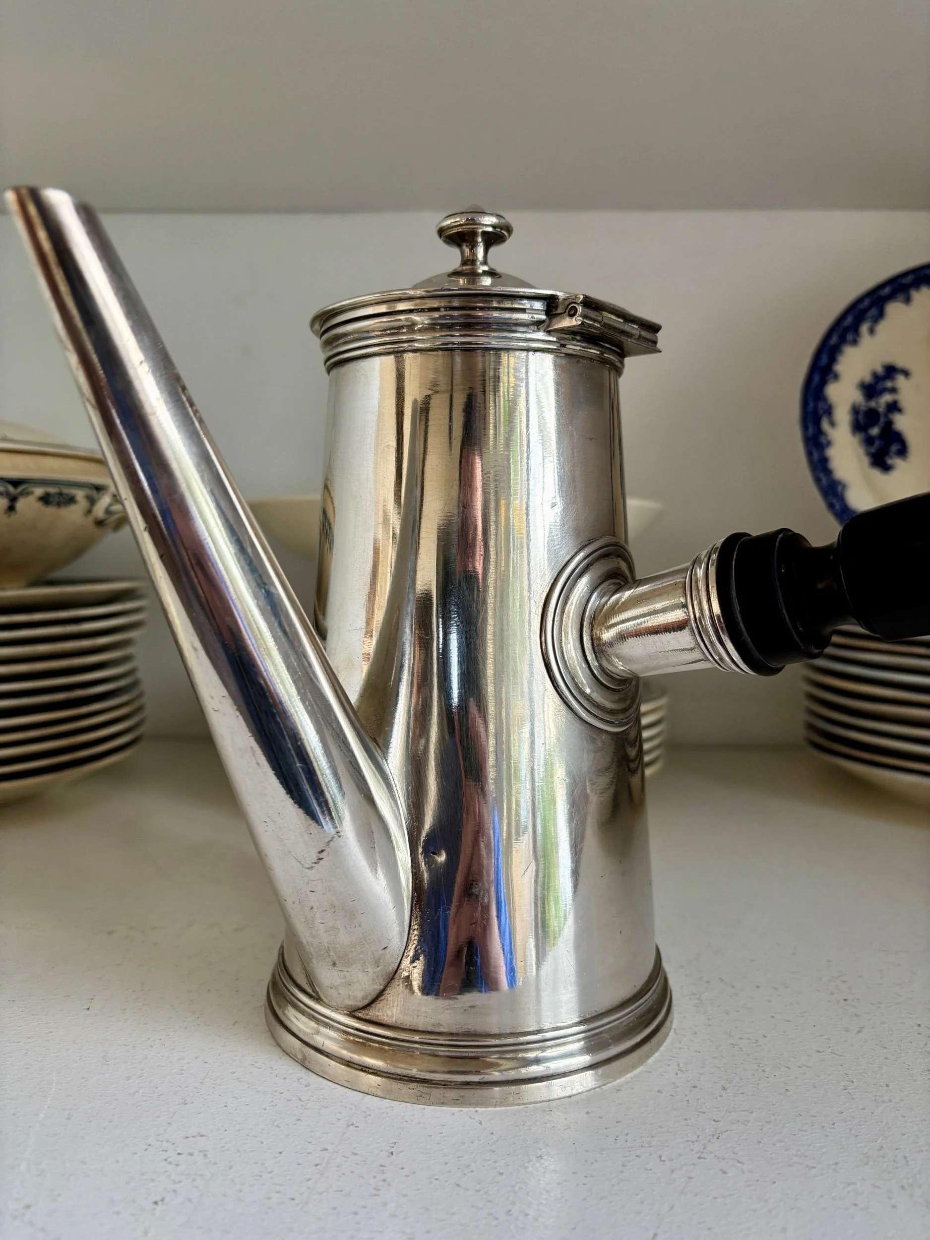 chocolatière-cafetière-theiere-christofle-metal-argent-bois-vaisselle-vintage-axs-design-paris-france