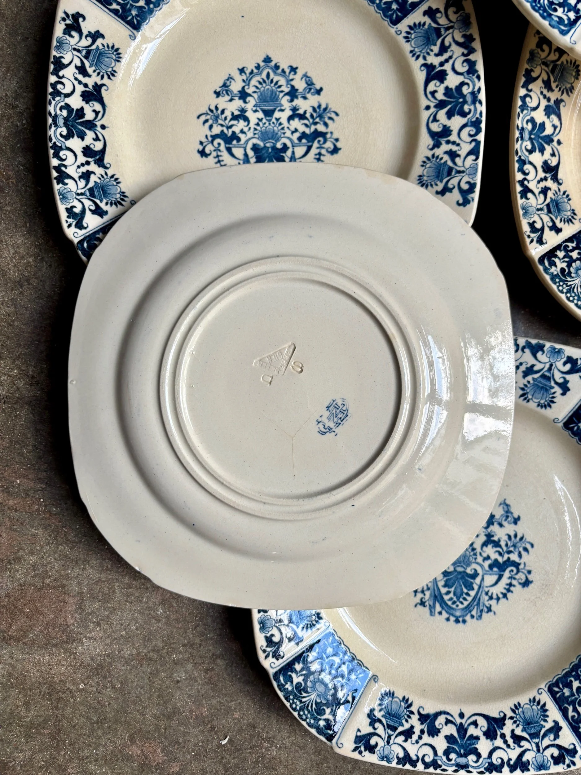 6-assiettes-dessert-gien-terre-de-fer-bleu-vaisselle-vintage-axs-design-paris-france