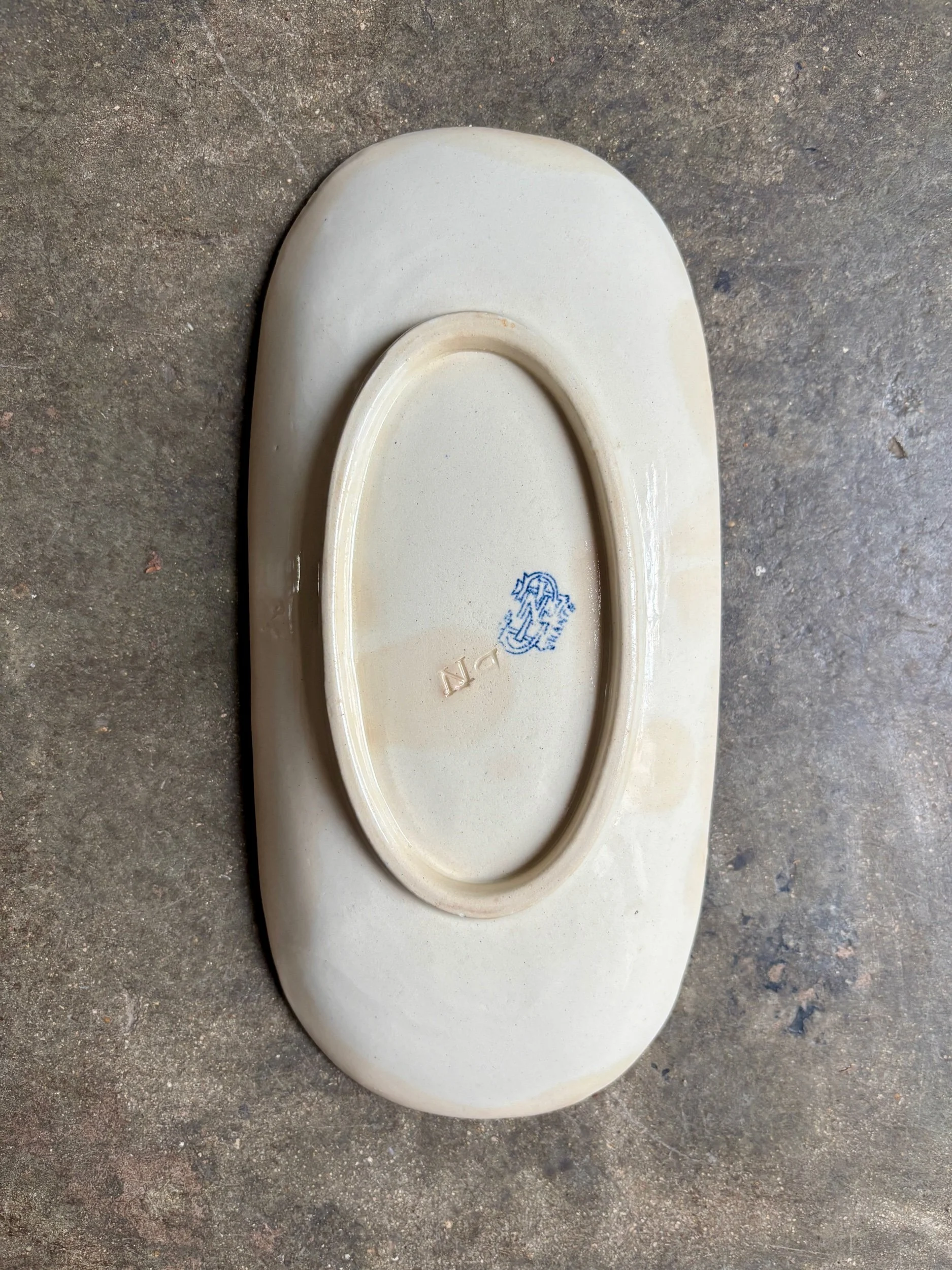 ravier-gien-ibis-bleu-terre-de-fer-vaisselle-vintage-axs-design-paris-france