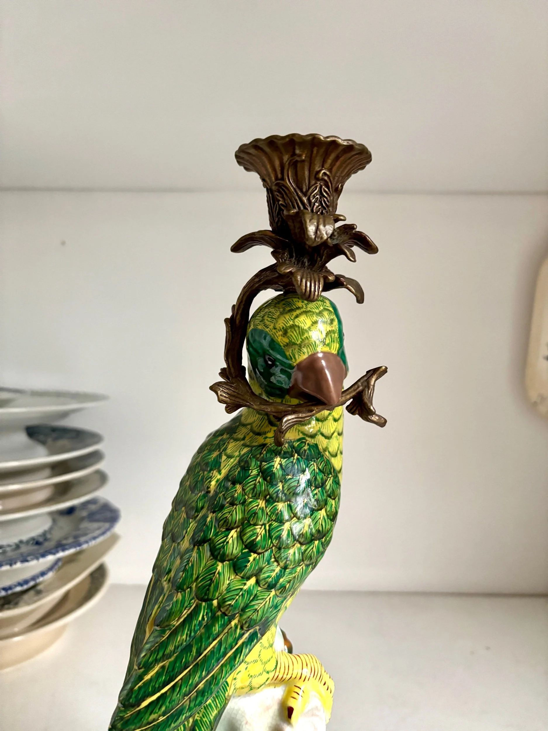 bougeoir-perruche-porcelaine-wong-lee-bronze-decoration-vintage-axs-design-paris-france