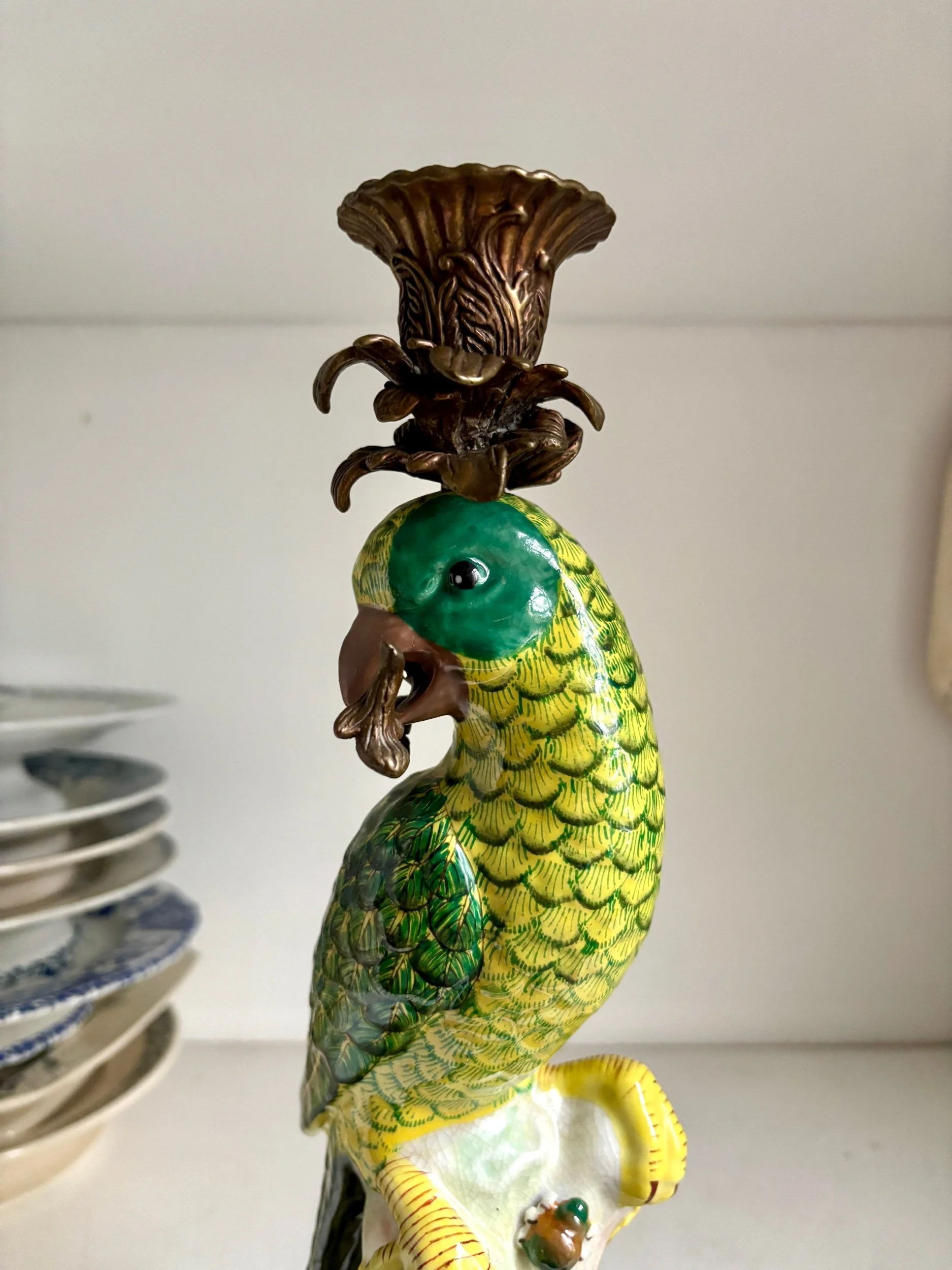 bougeoir-perruche-porcelaine-wong-lee-bronze-decoration-vintage-axs-design-paris-france