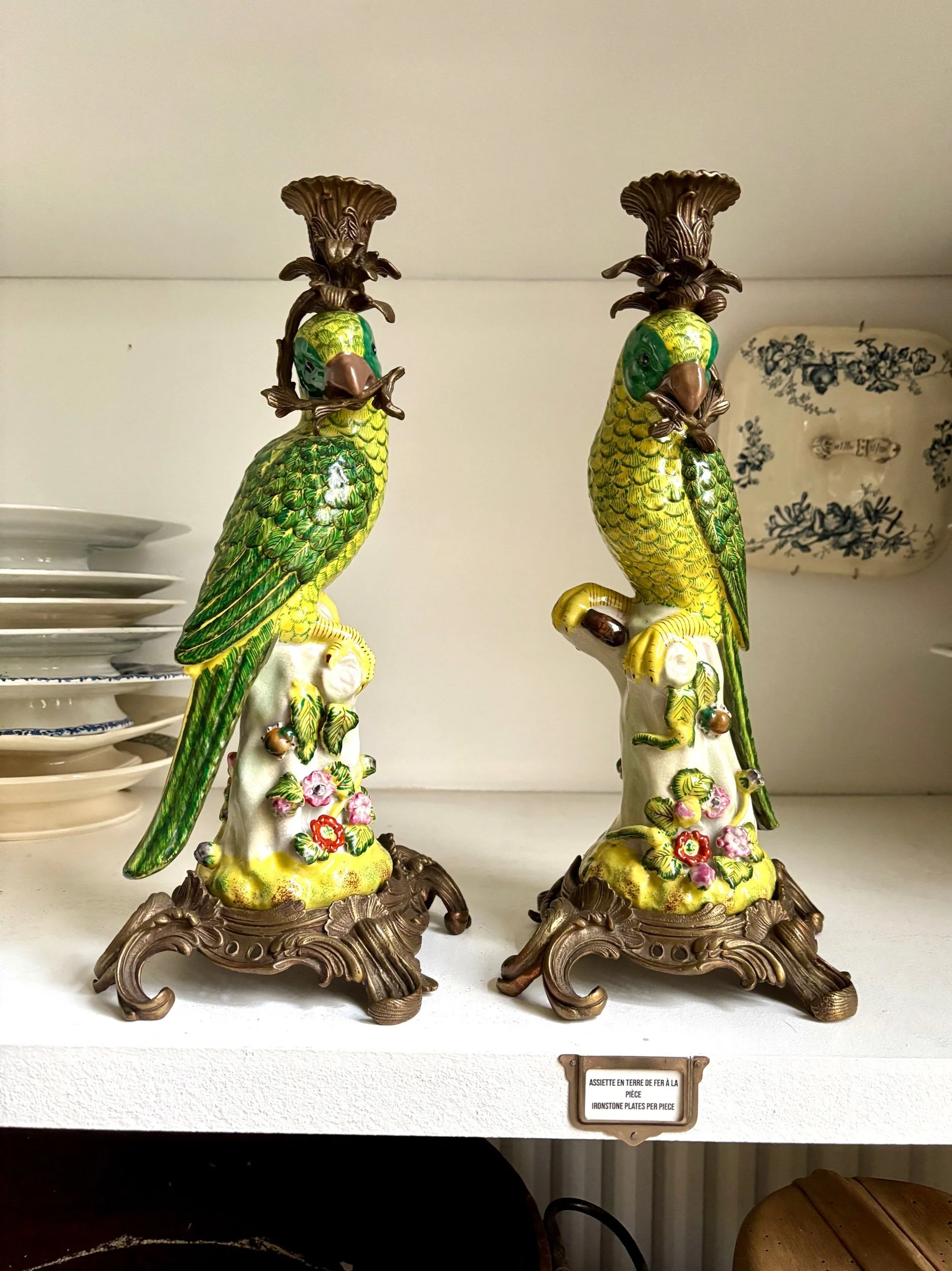 bougeoir-perruche-porcelaine-wong-lee-bronze-decoration-vintage-axs-design-paris-france