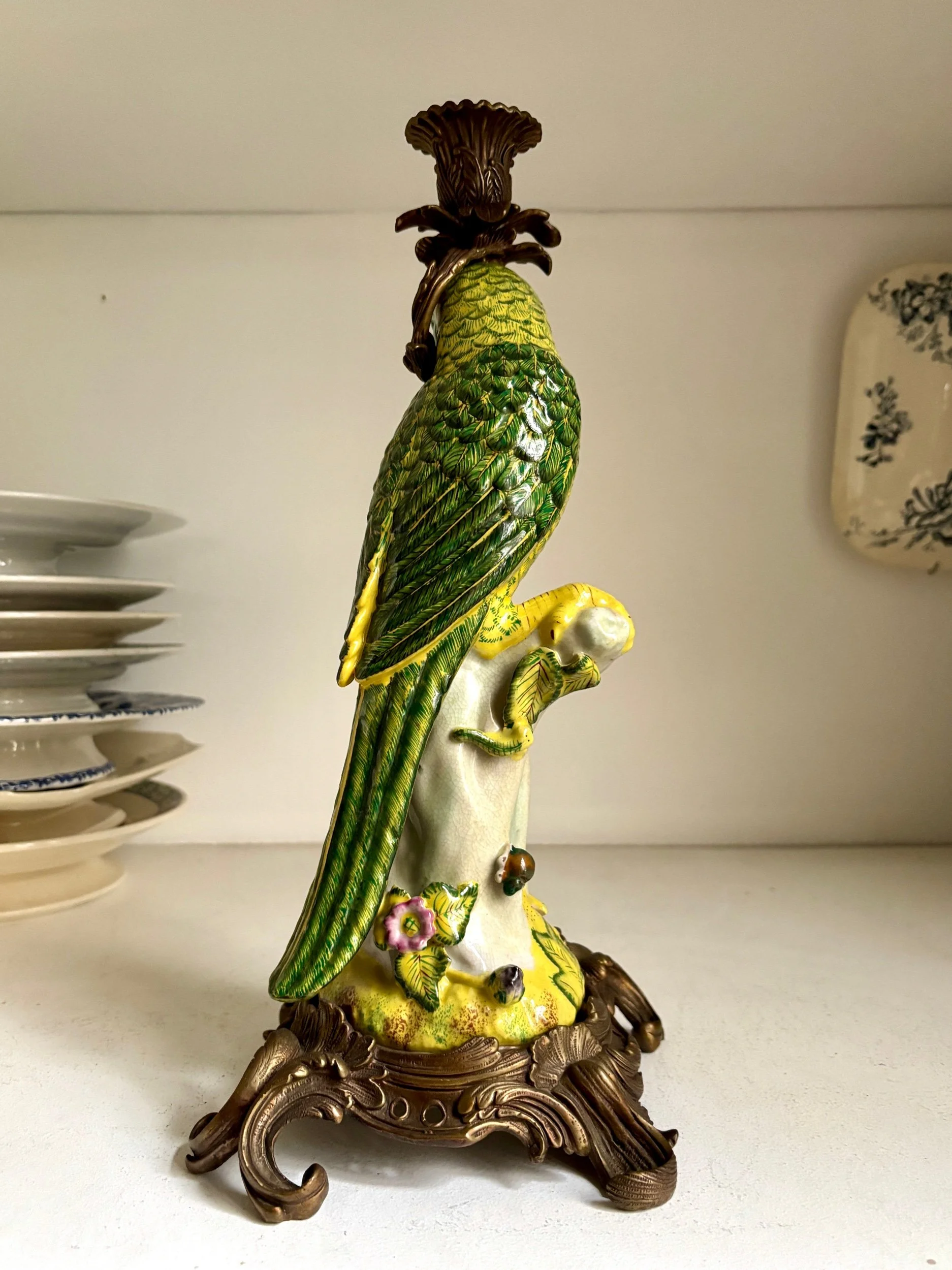 bougeoir-2-perruche-porcelaine-wong-lee-bronze-decoration-vintage-axs-design-paris-france