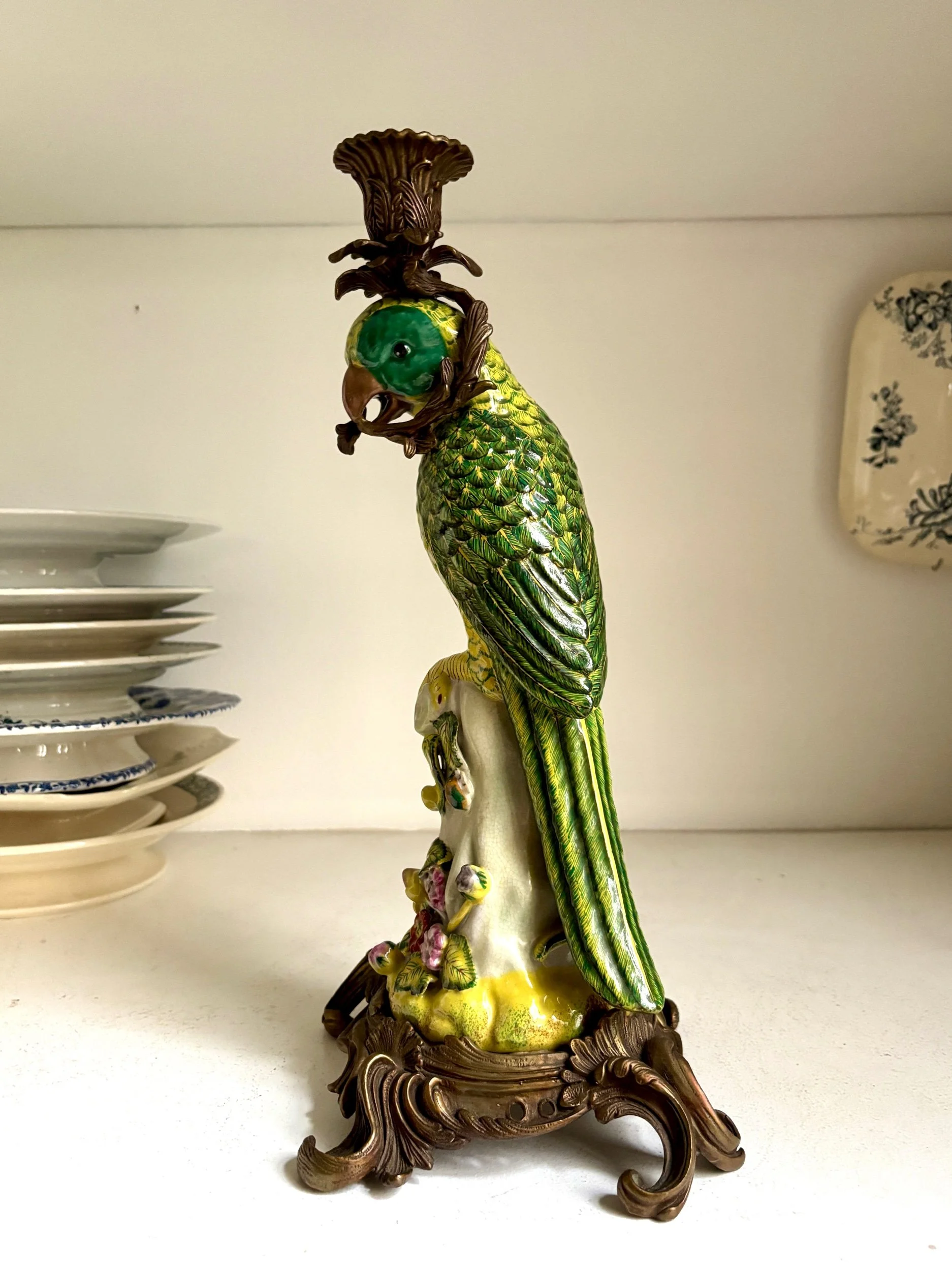 bougeoir-2-perruche-porcelaine-wong-lee-bronze-decoration-vintage-axs-design-paris-france