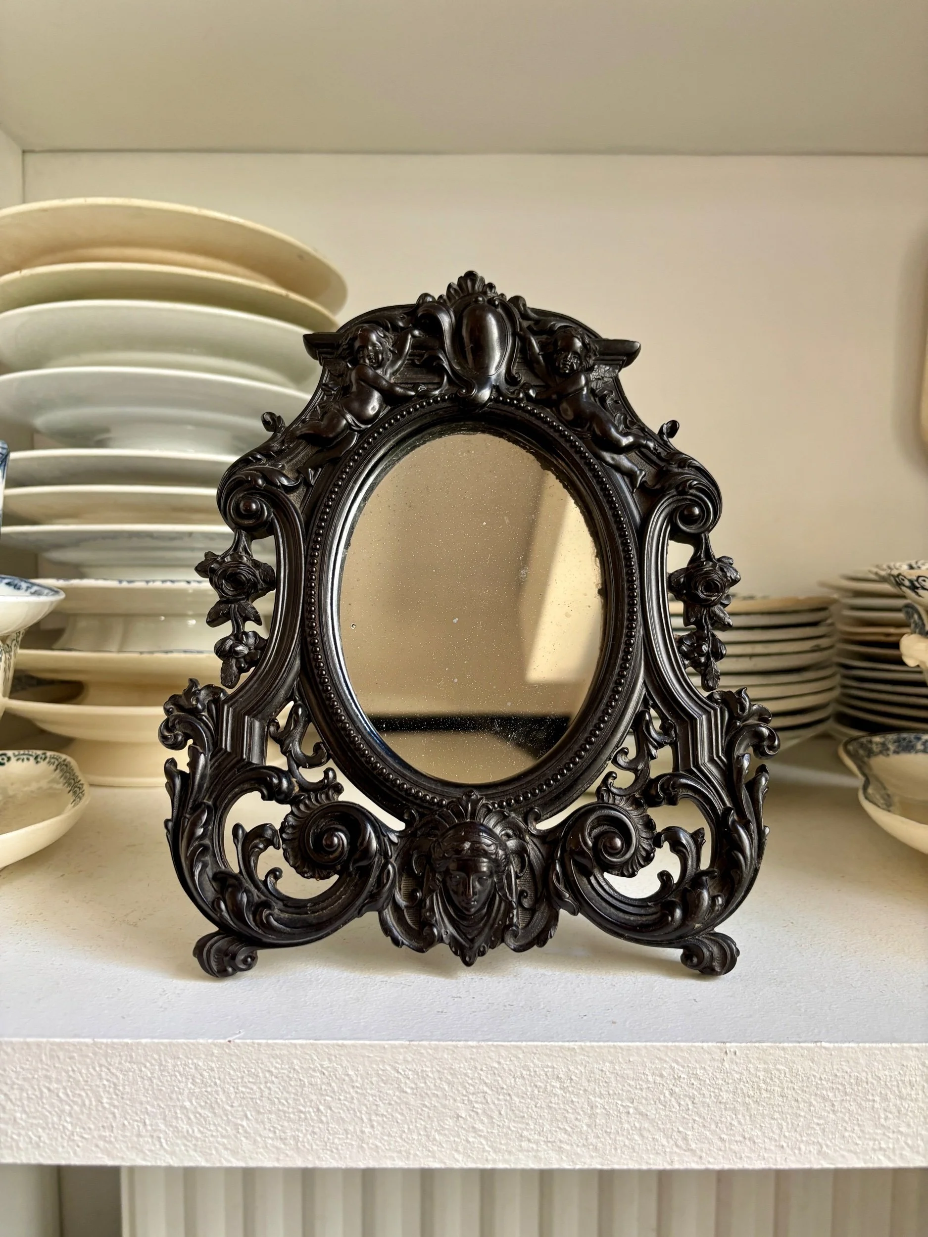 Miroir Napoléon III en gutta-percha
