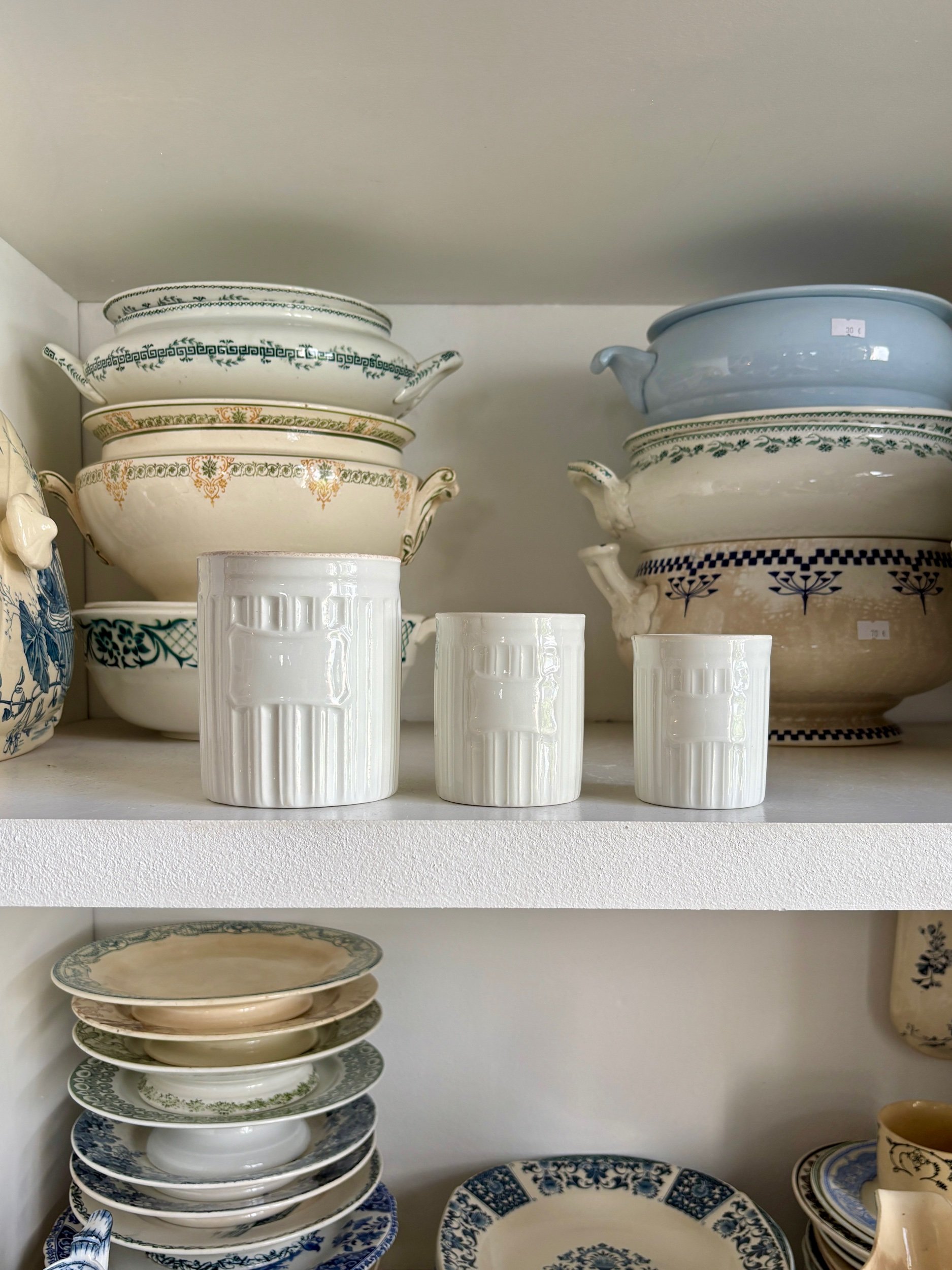 3 pots Aluminate en porcelaine de Limoges blanche
