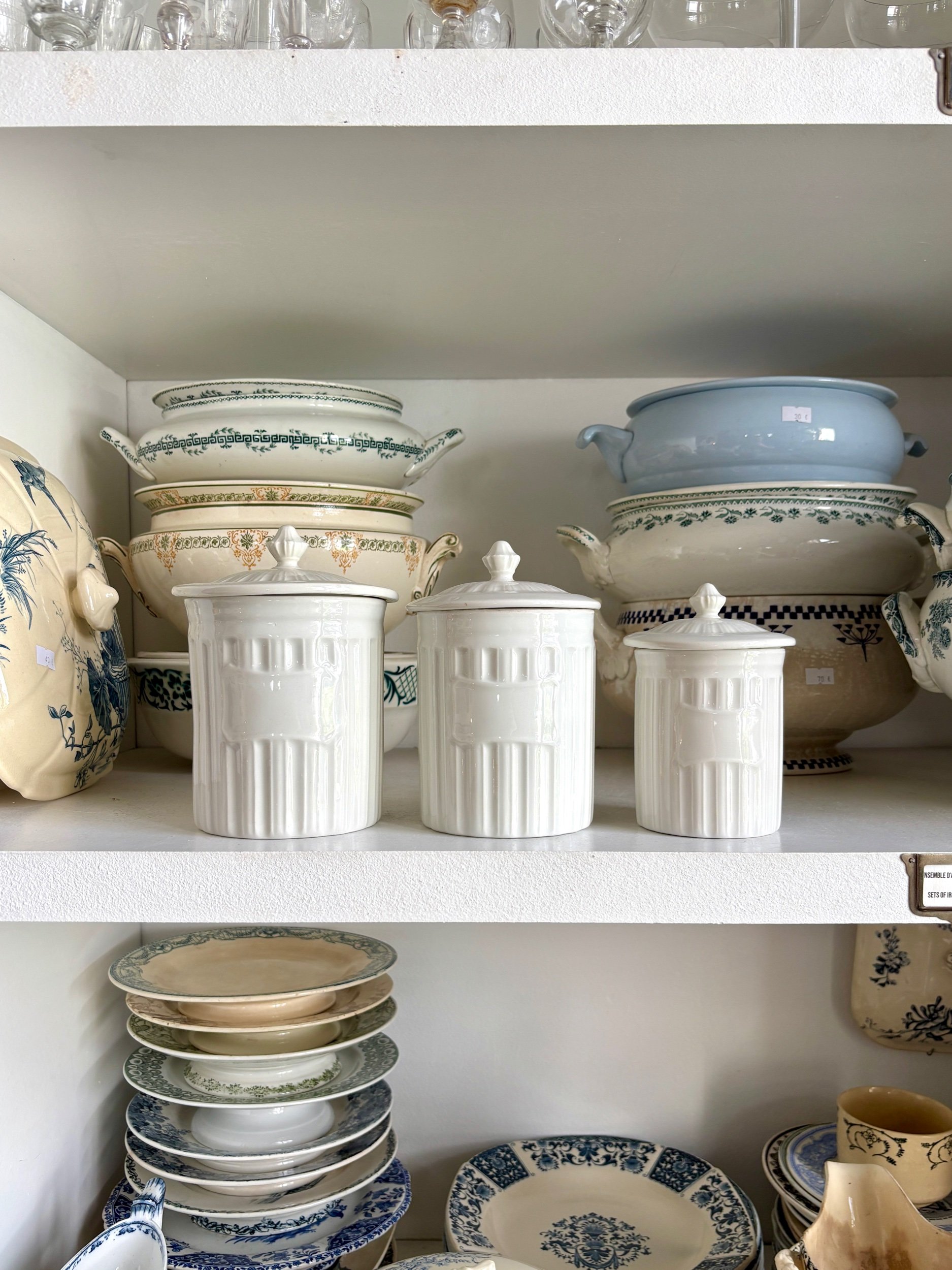 3 bocaux Aluminate en porcelaine de Limoges blanche