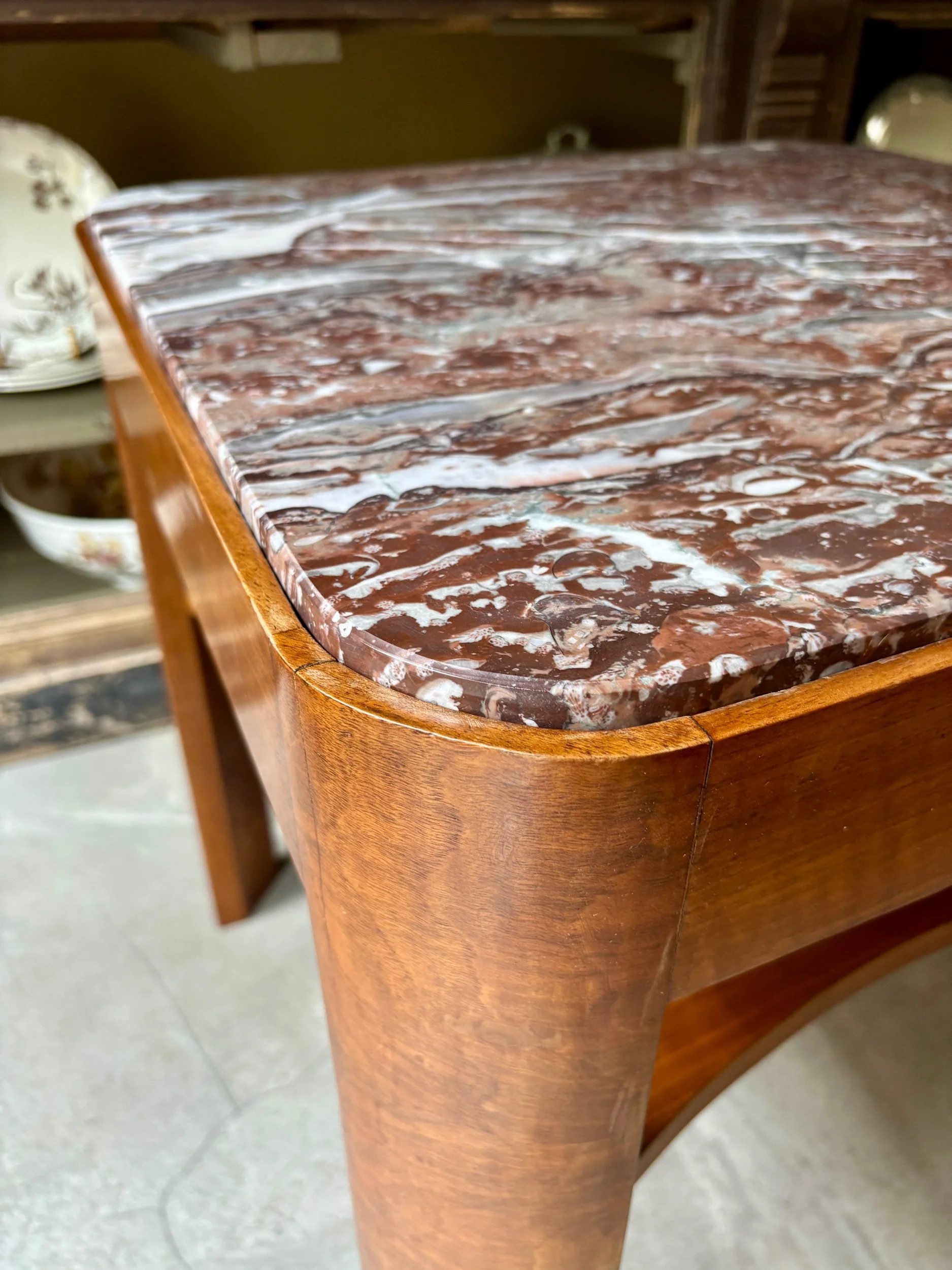 table-appoint-carre-bois-bois-fonce-marbre-rouge-art-deco-meuble-vintage-axs-design-paris-france