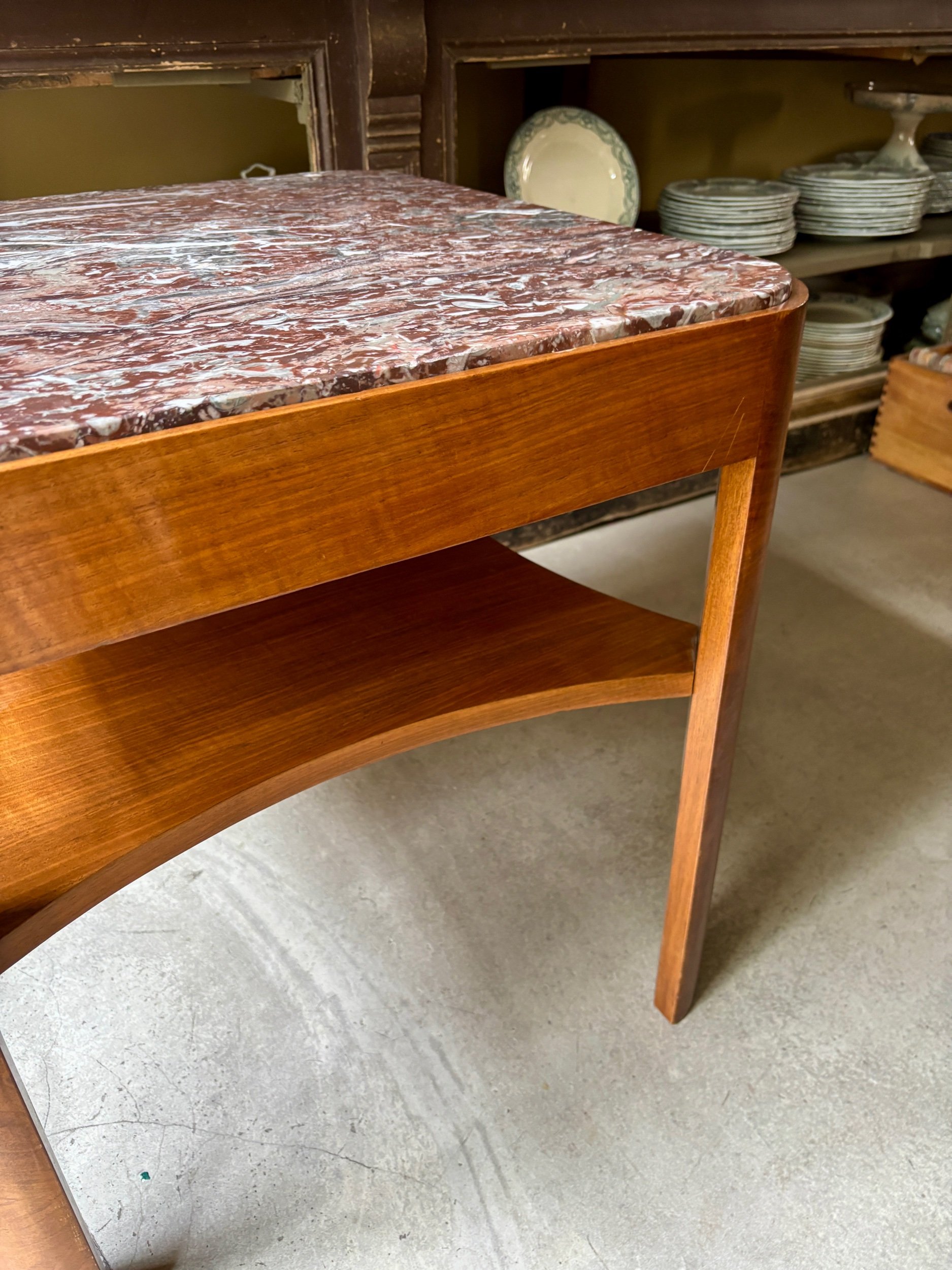 table-appoint-carre-bois-bois-fonce-marbre-rouge-art-deco-meuble-vintage-axs-design-paris-france