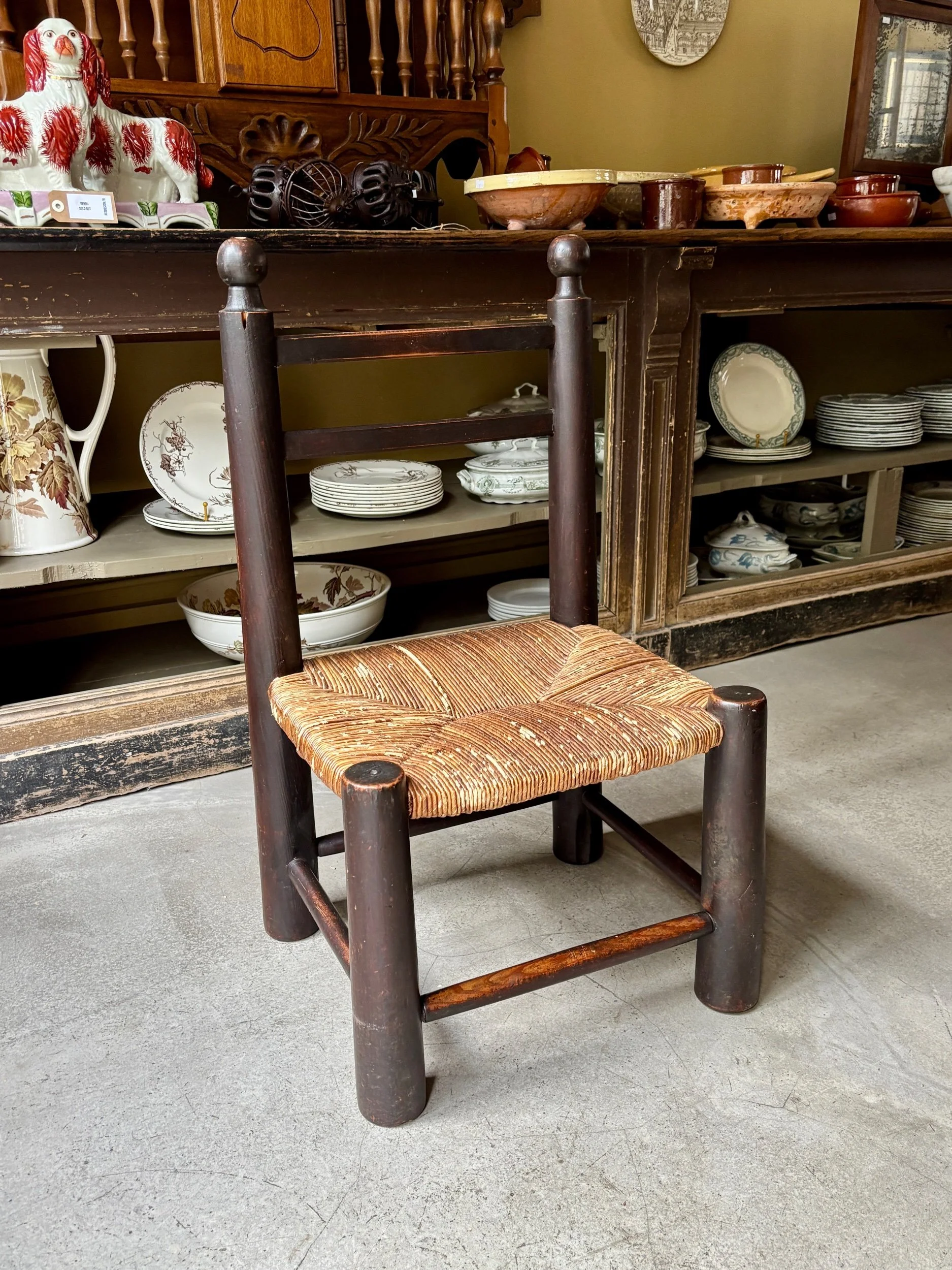 chaise-basse-george-robert-bois-paille-assise-vintage-axs-design-paris-france