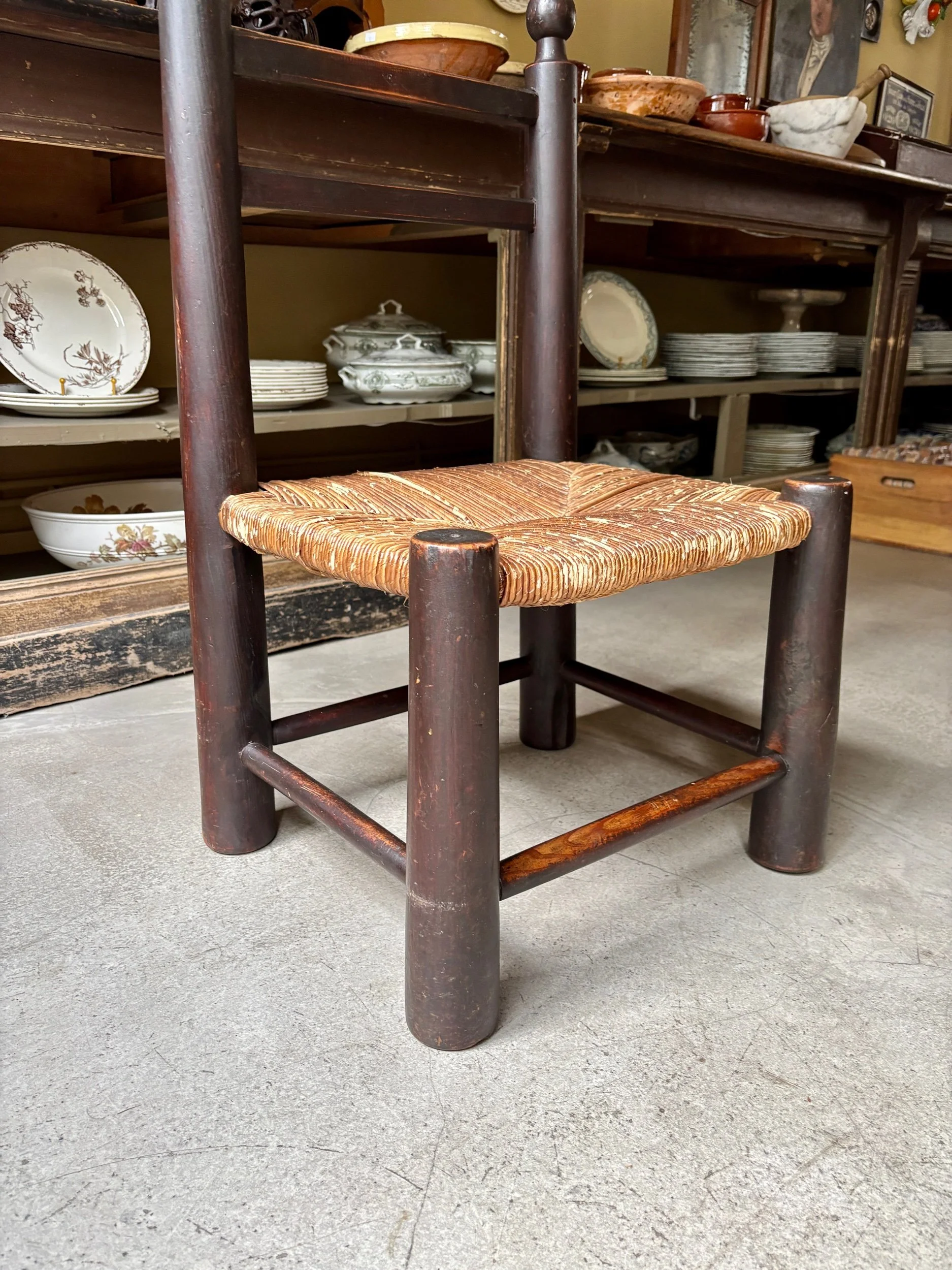 chaise-basse-george-robert-bois-paille-assise-vintage-axs-design-paris-france