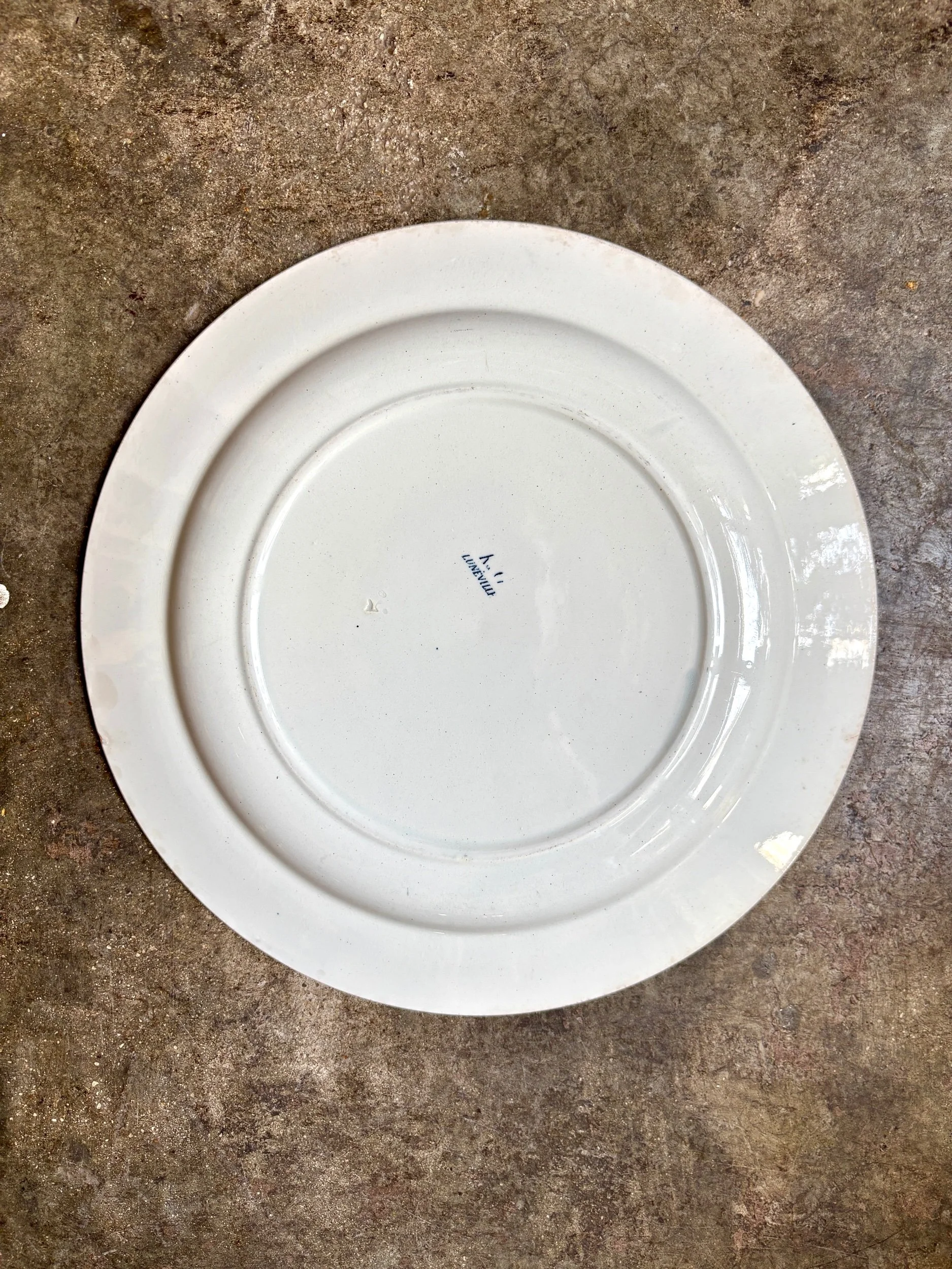 moyen-plat-rond-luneville-tulipe-terre-fer-bleu-vaisselle-vintage-axs-design-paris-france