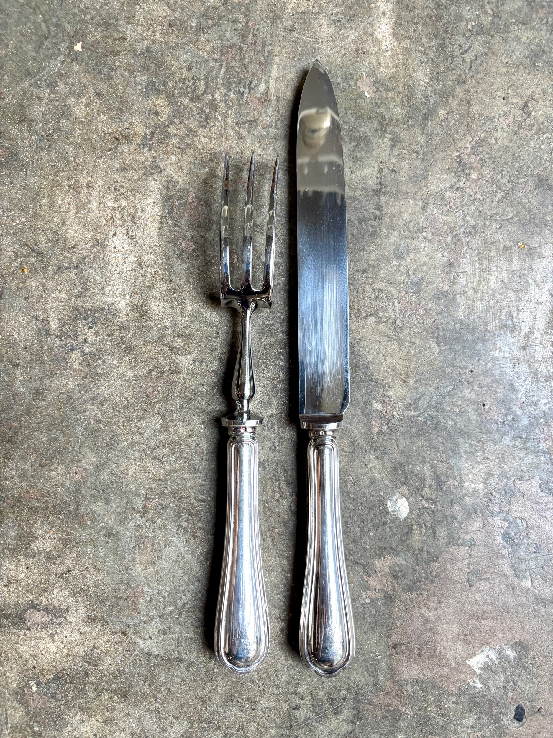 couverts-service-viande-christofle-spatours-metal-argent-couvert-service-vintage-axs-design-paris-france