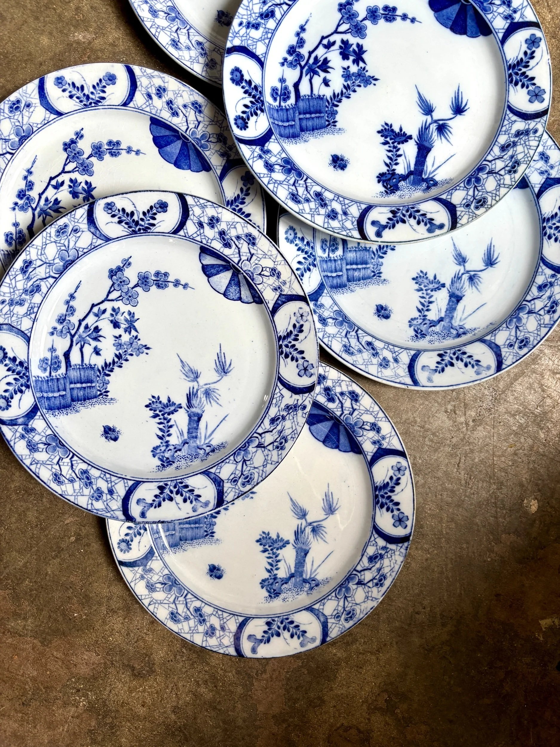 assiettes-plates-creil-montereau-japon-monet-bleu-vaisselle-vintage-axs-design-paris-france