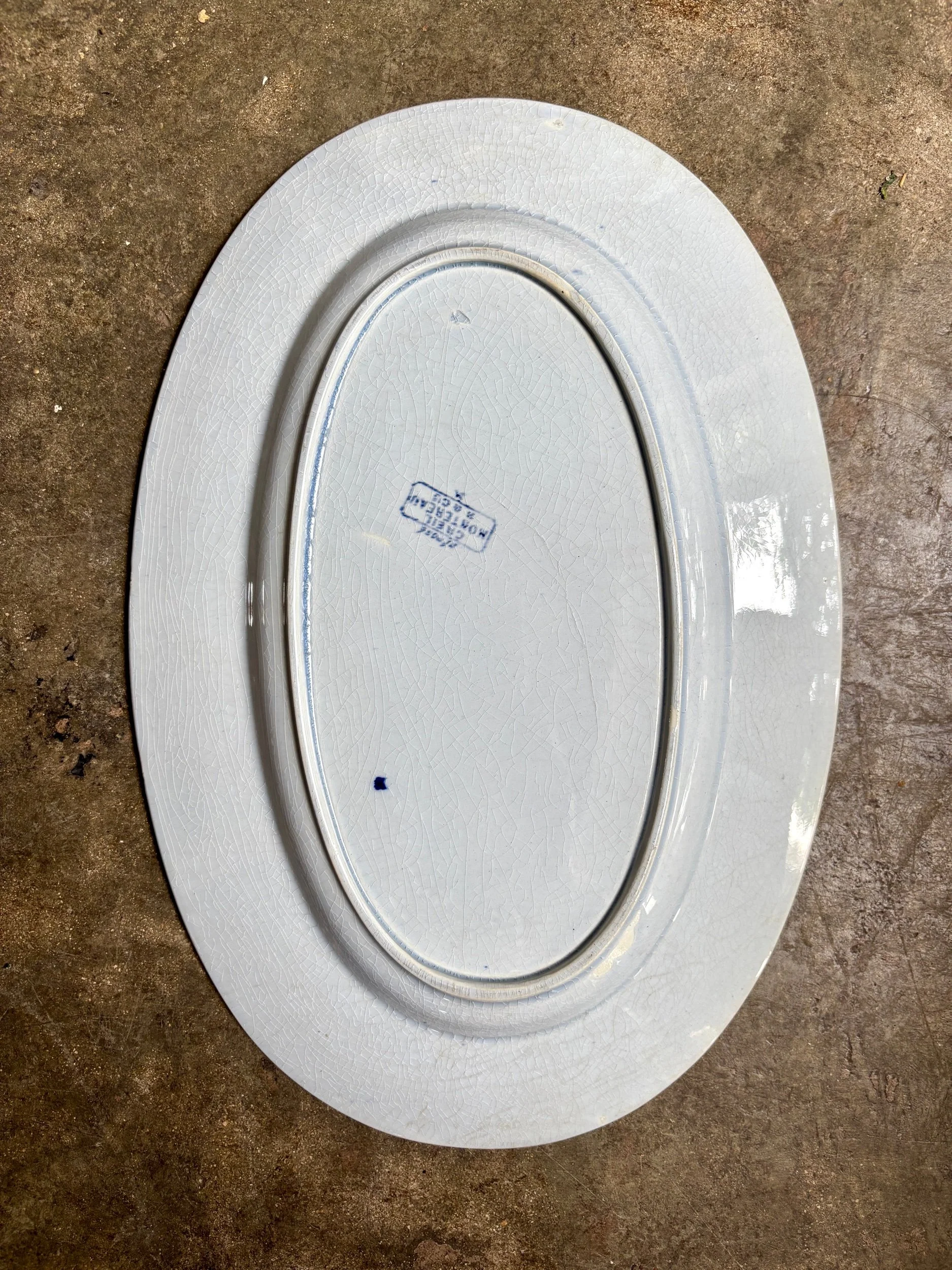 moyen-plat-ovale-creil-montereau-japon-monet-bleu-vaisselle-vintage-axs-design-paris-france